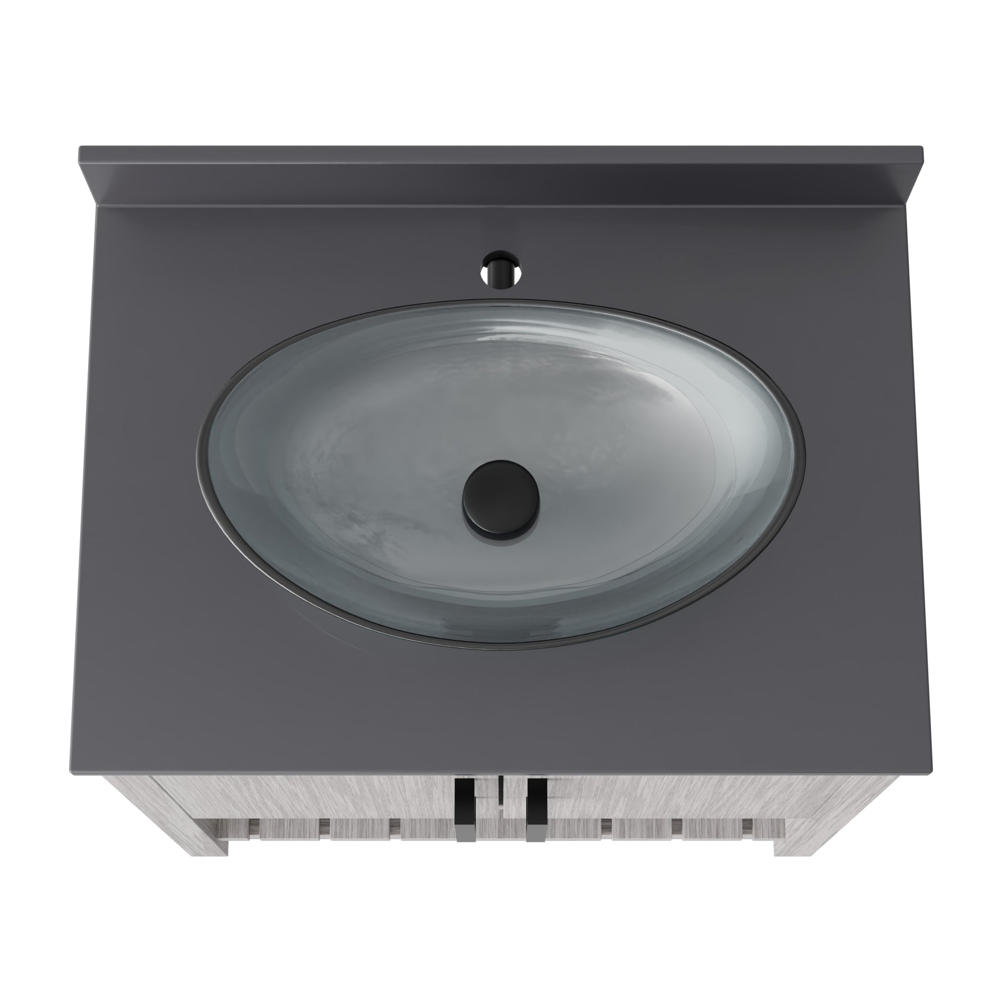 30-inch Novatto bath vanity with storm grey quartz countertop and sink, showcasing sleek bathroom accessory design.