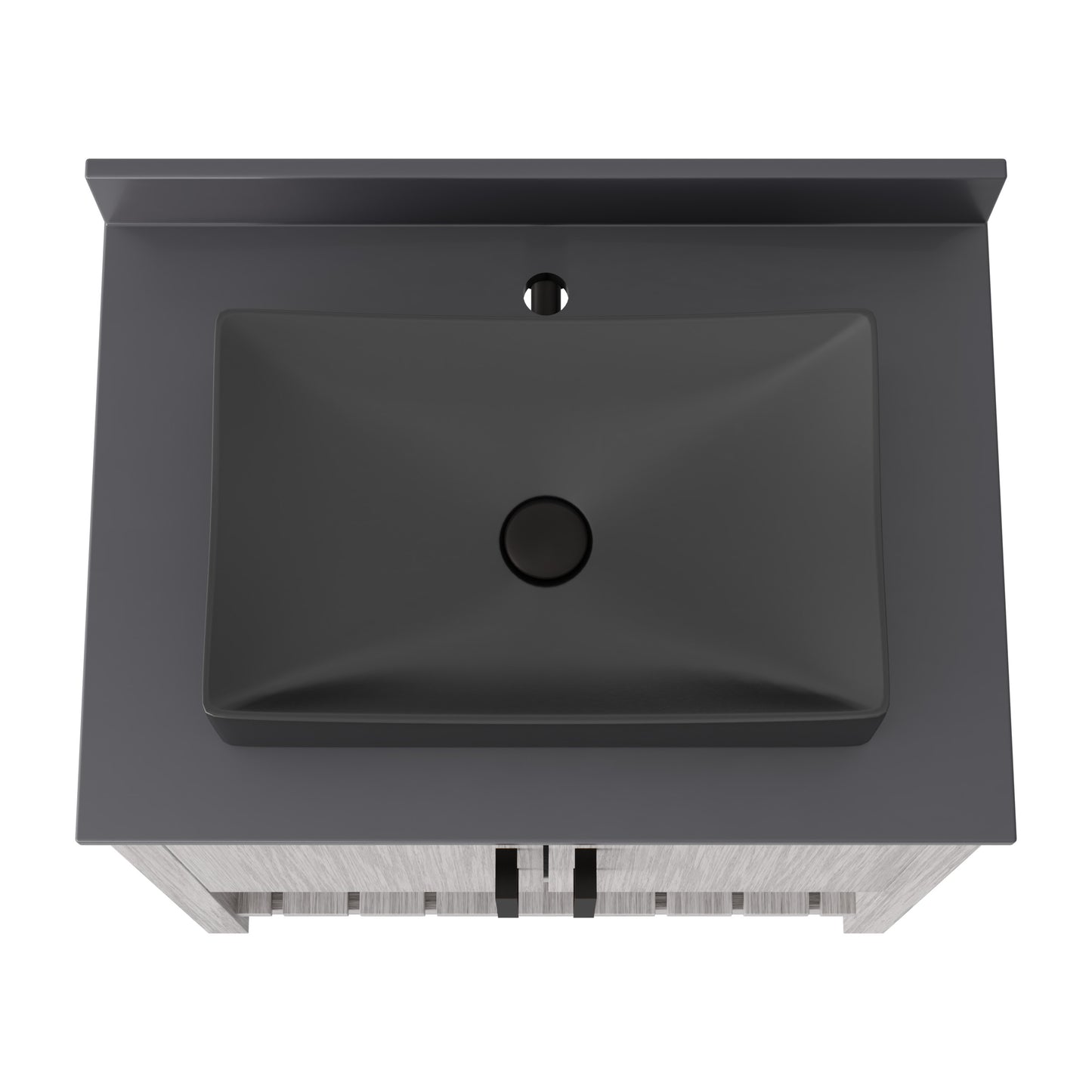 30-inch Novatto bath vanity with storm grey quartz counter and sink, featuring modern design and sleek finish.