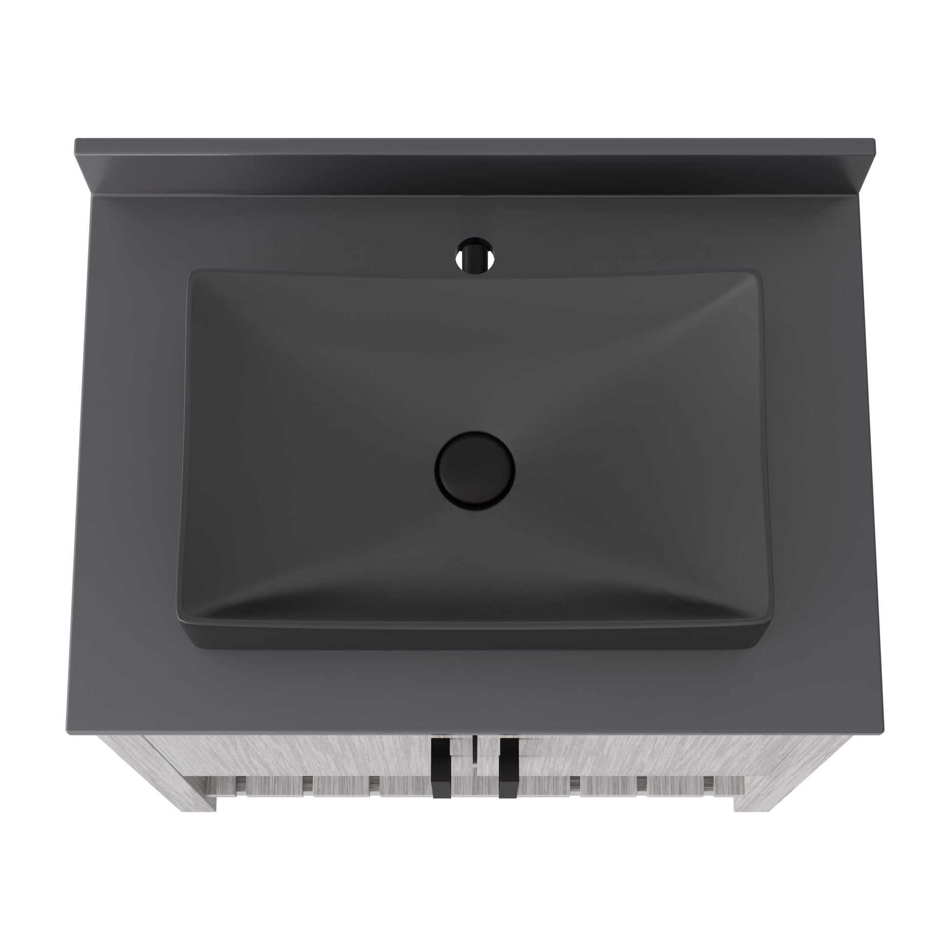 30-inch Novatto bath vanity with storm grey quartz counter and sink, featuring modern design and sleek finish.