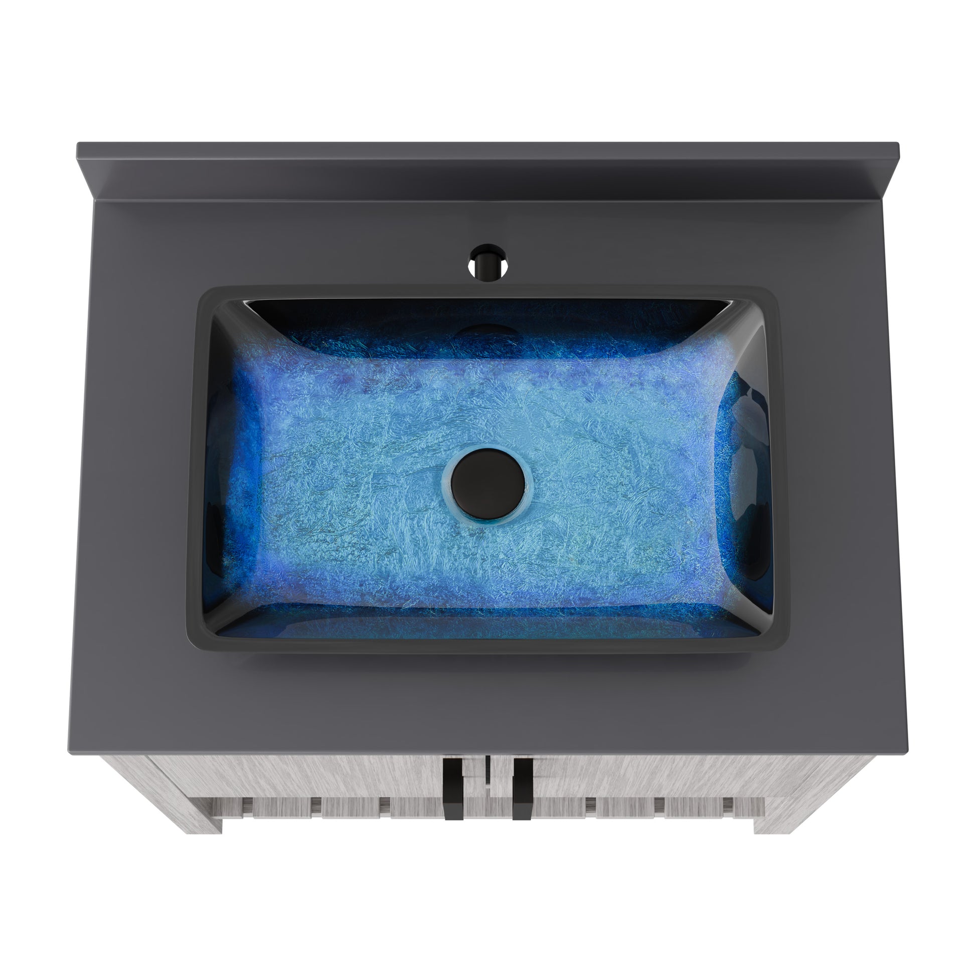 30-inch Novatto bath vanity with storm grey countertop and integrated sink, showcasing modern bathroom accessory design