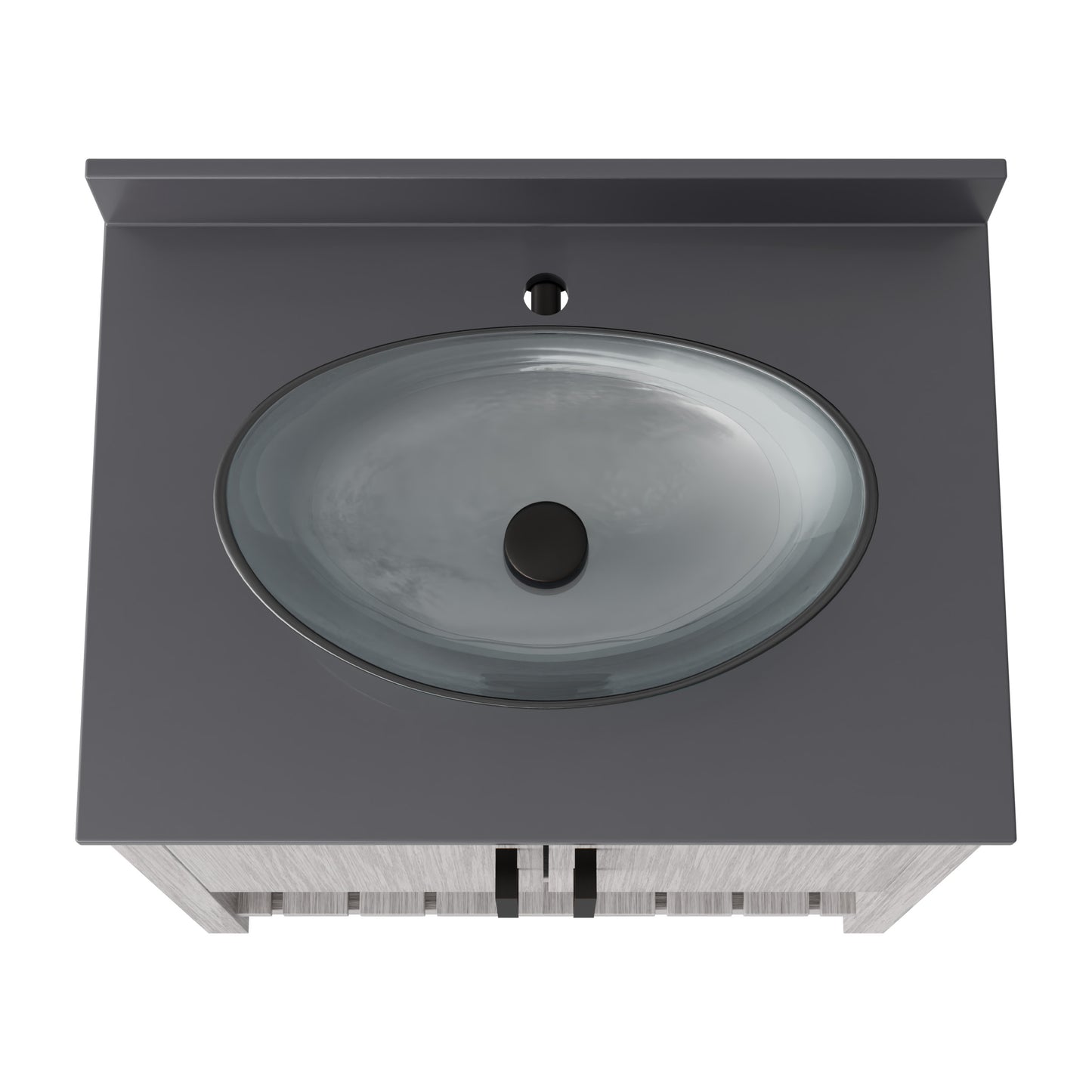 30-inch Novatto bath vanity with storm grey quartz countertop and integrated sink, showcasing modern bathroom accessory design.