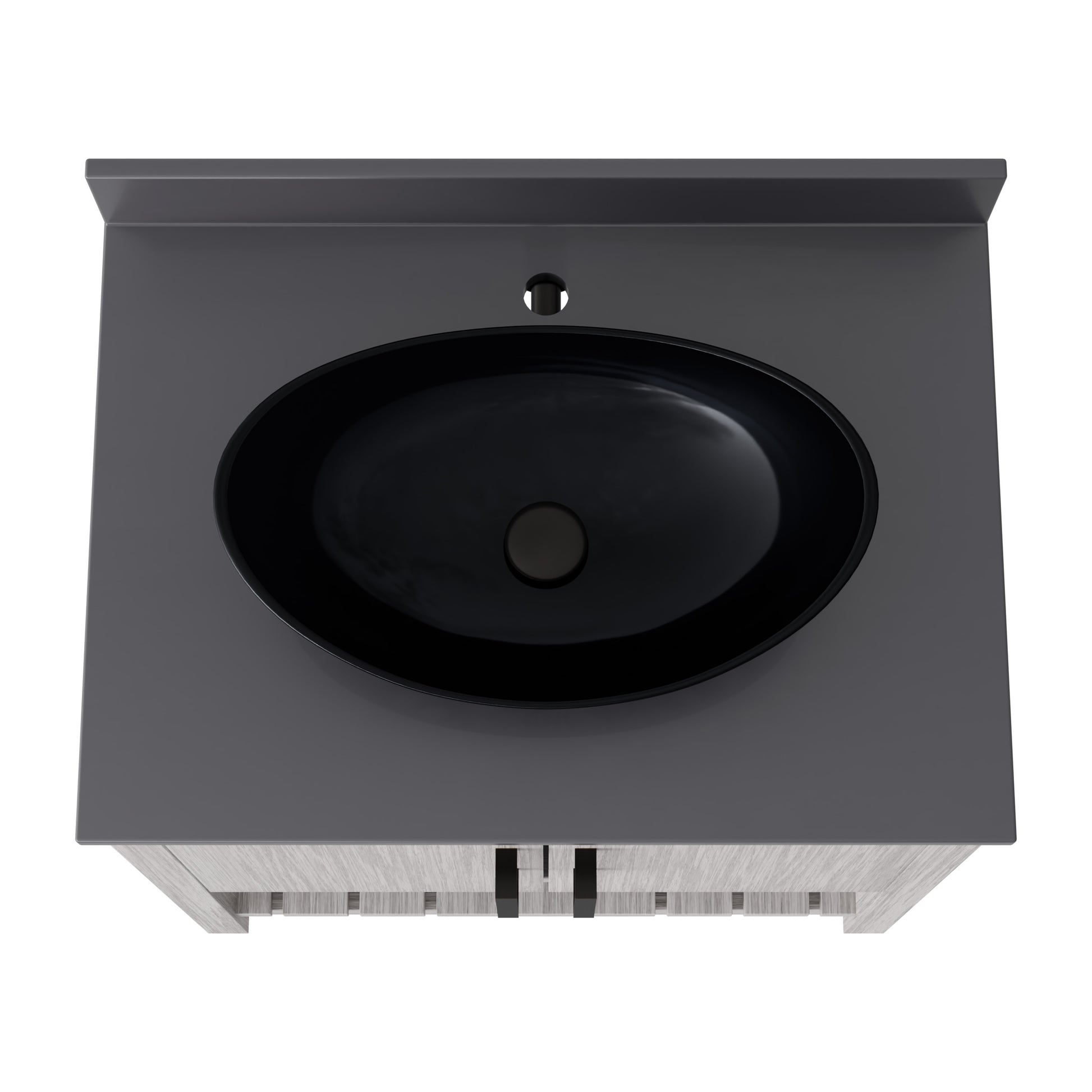 30-inch Novatto bath vanity with storm grey quartz countertop and integrated sink, showcasing sleek bathroom accessory design.