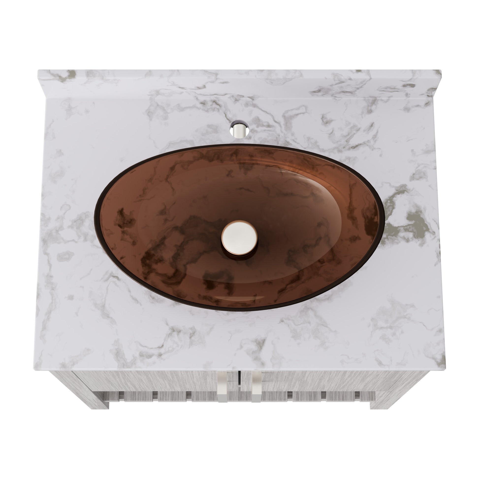 Novatto 30-inch bath vanity with café mocha quartz countertop and sink, showcasing the elegant bathroom accessory design.