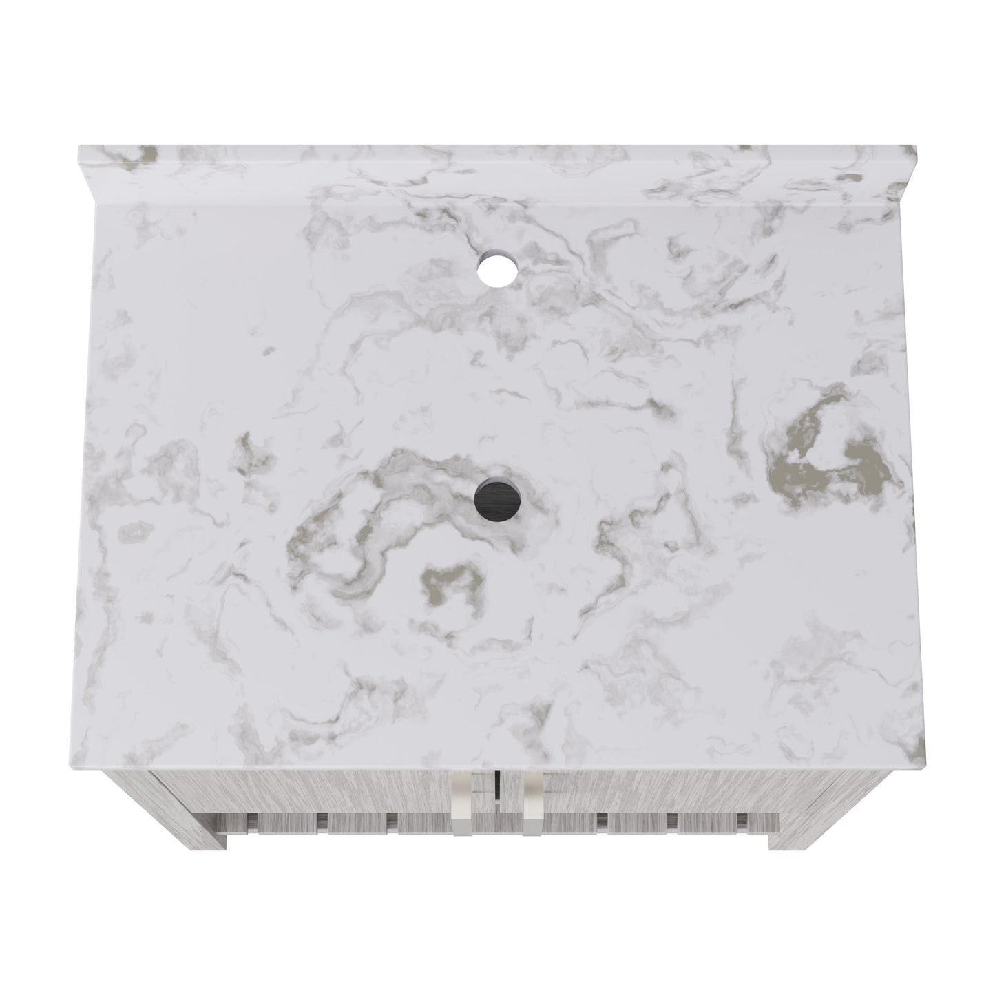 30-inch Novatto vanity with café mocha quartz countertop, modern bathroom accessory with sleek design and durable surface.
