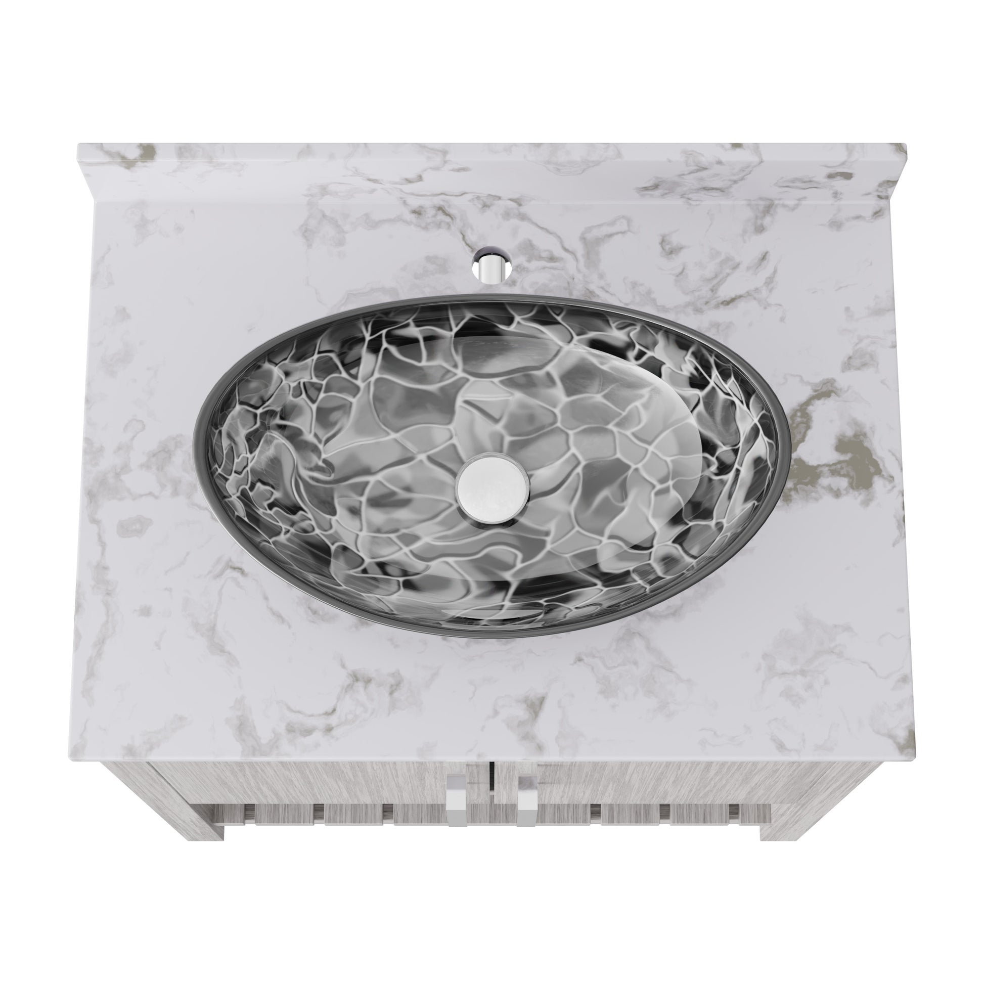 Novatto 30-inch bath vanity with café mocha quartz countertop and integrated sink, modern bathroom accessory.