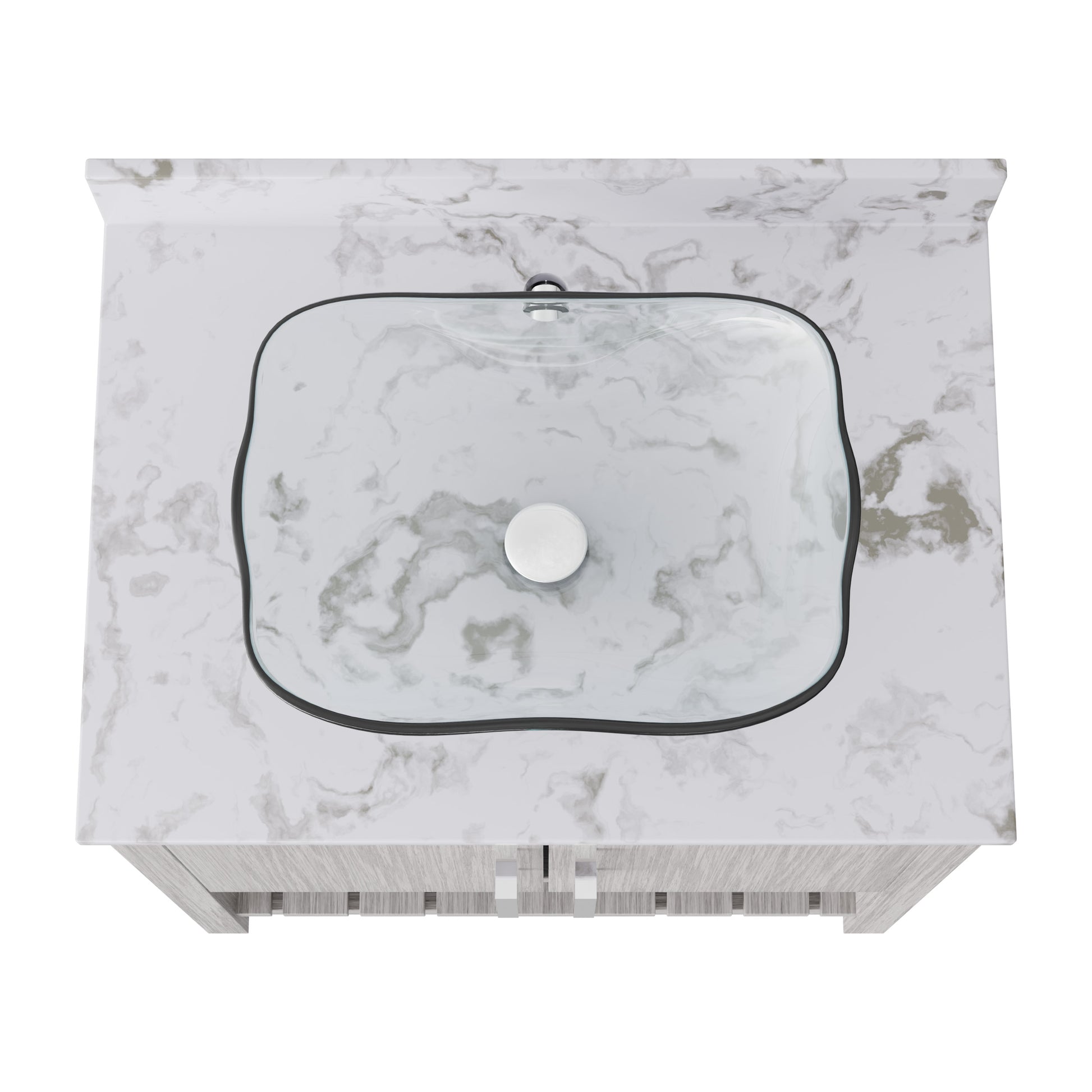 Novatto 30-inch bath vanity with café mocha quartz countertop and integrated sink, modern bathroom accessory with sleek design.