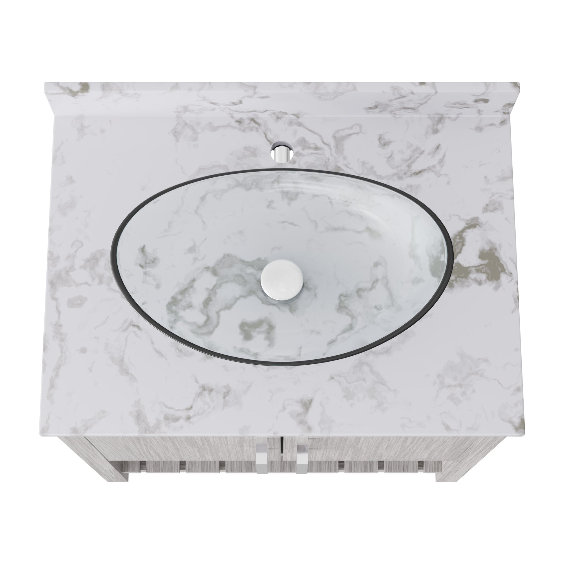 30-inch Novatto bath vanity with café mocha quartz countertop and sink, showcasing sleek design and durable materials.