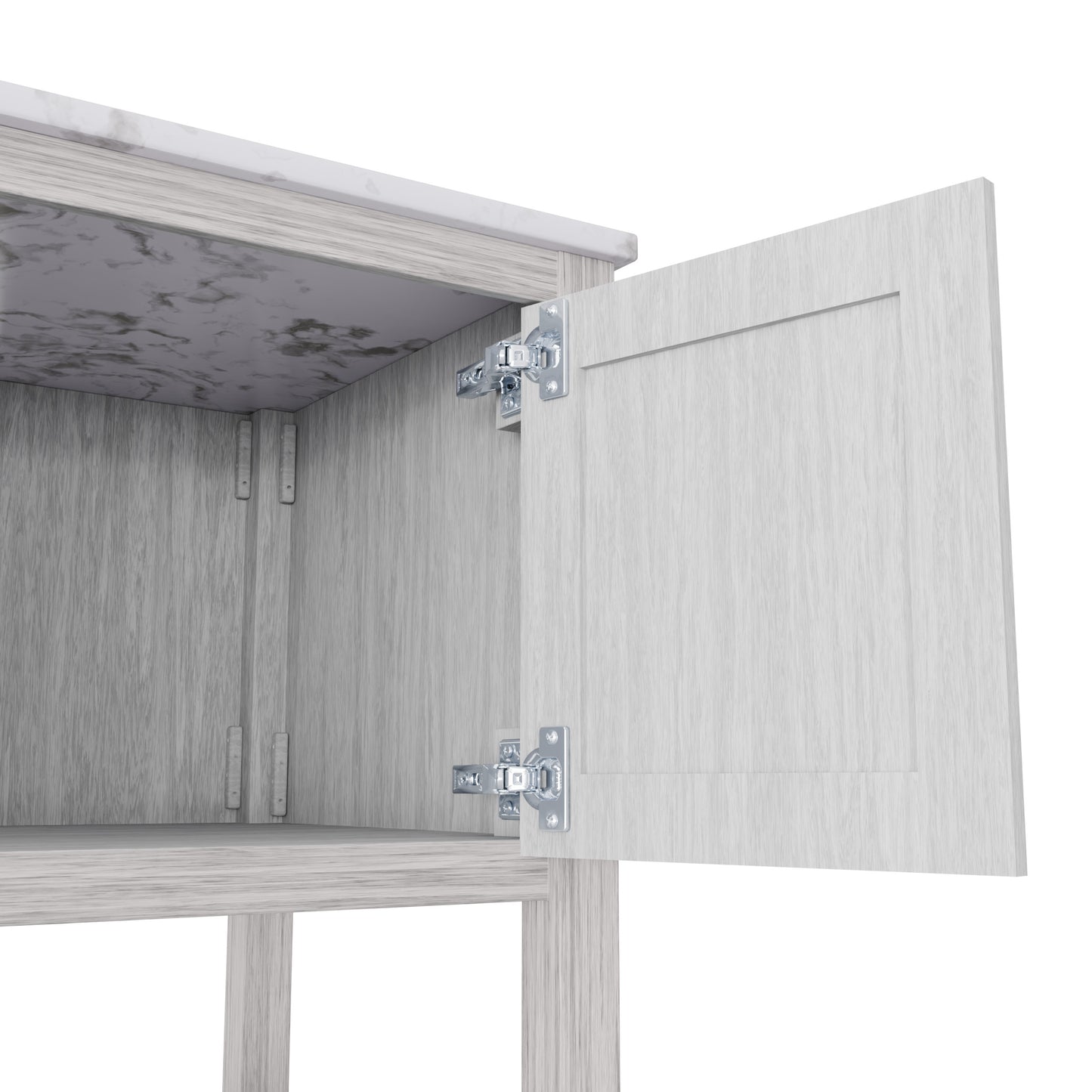 30-inch Novatto vanity with Café Mocha quartz countertop, showcasing sleek bathroom accessory with modern design.