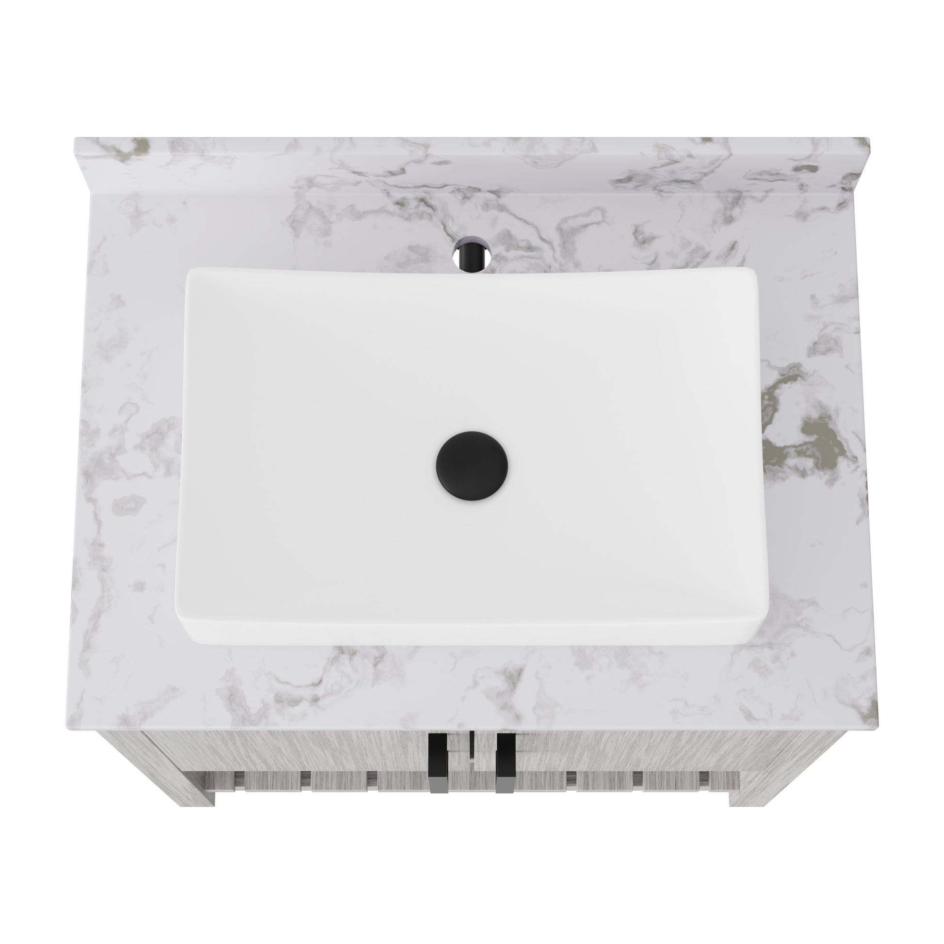 30-inch Novatto bath vanity with café mocha quartz countertop and integrated sink, modern bathroom accessory with sleek design