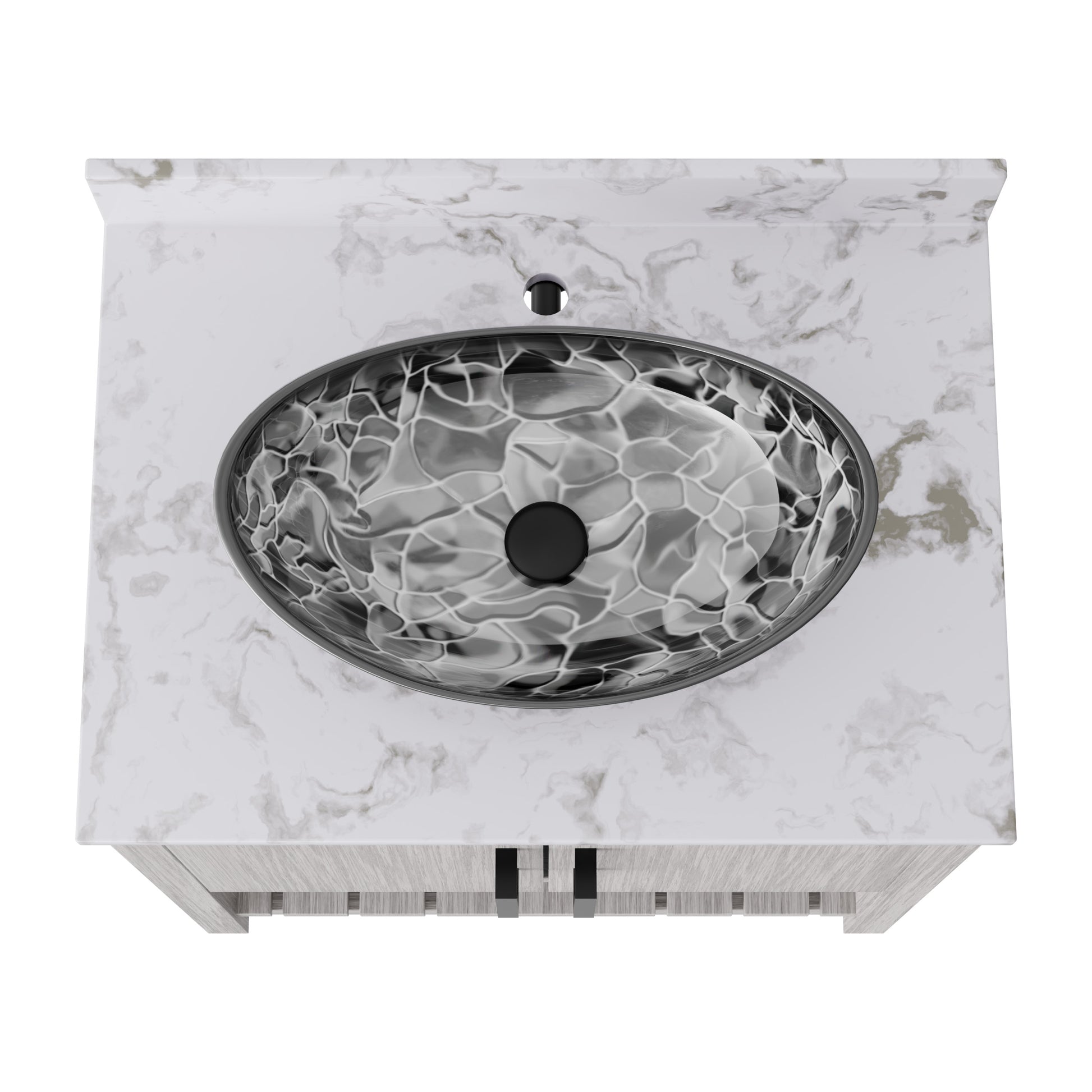 30-inch Novatto bath vanity with café mocha quartz countertop and sink, featuring sleek, modern bathroom accessory design.