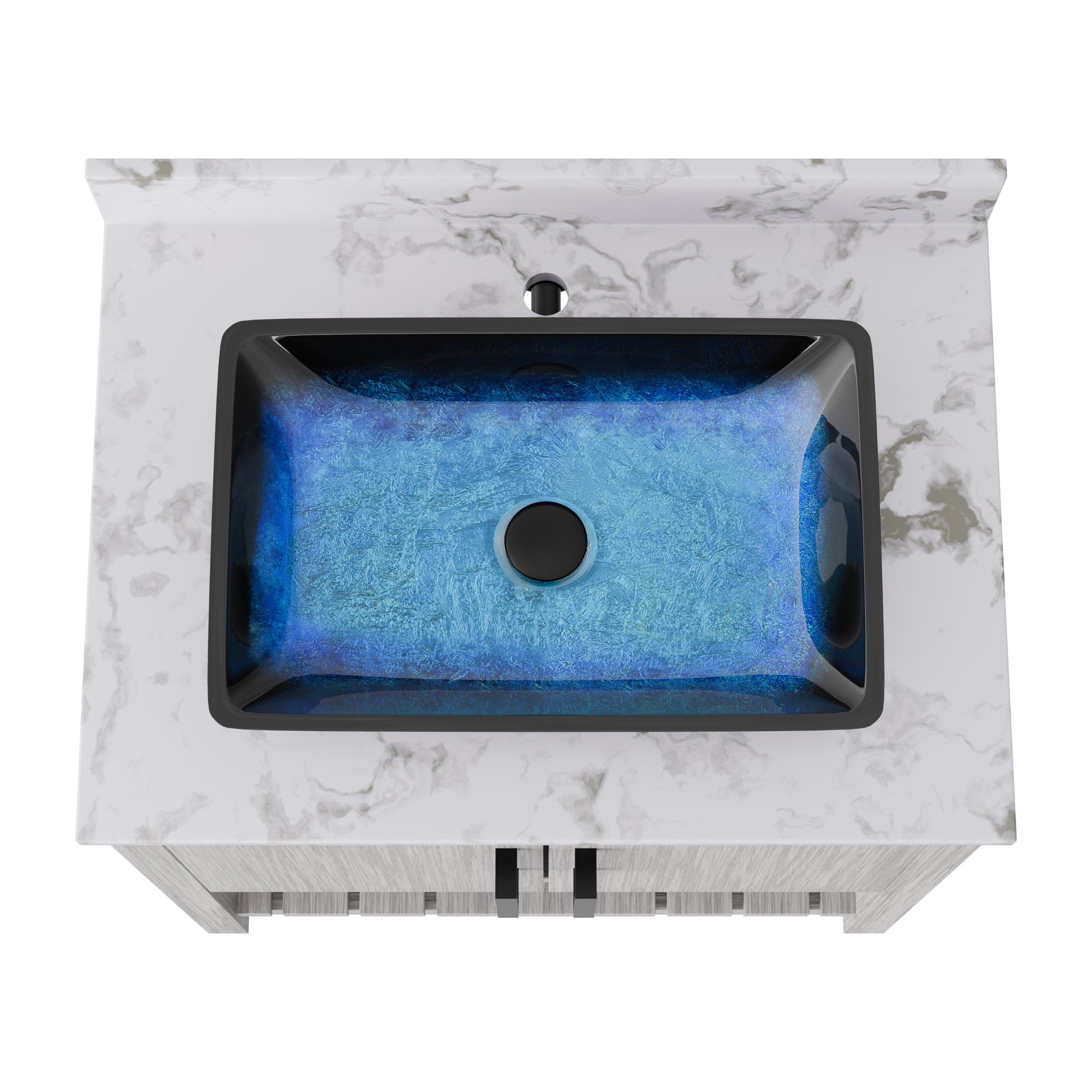 30-inch Novatto bath vanity with café mocha quartz countertop and integrated sink, modern bathroom accessory.