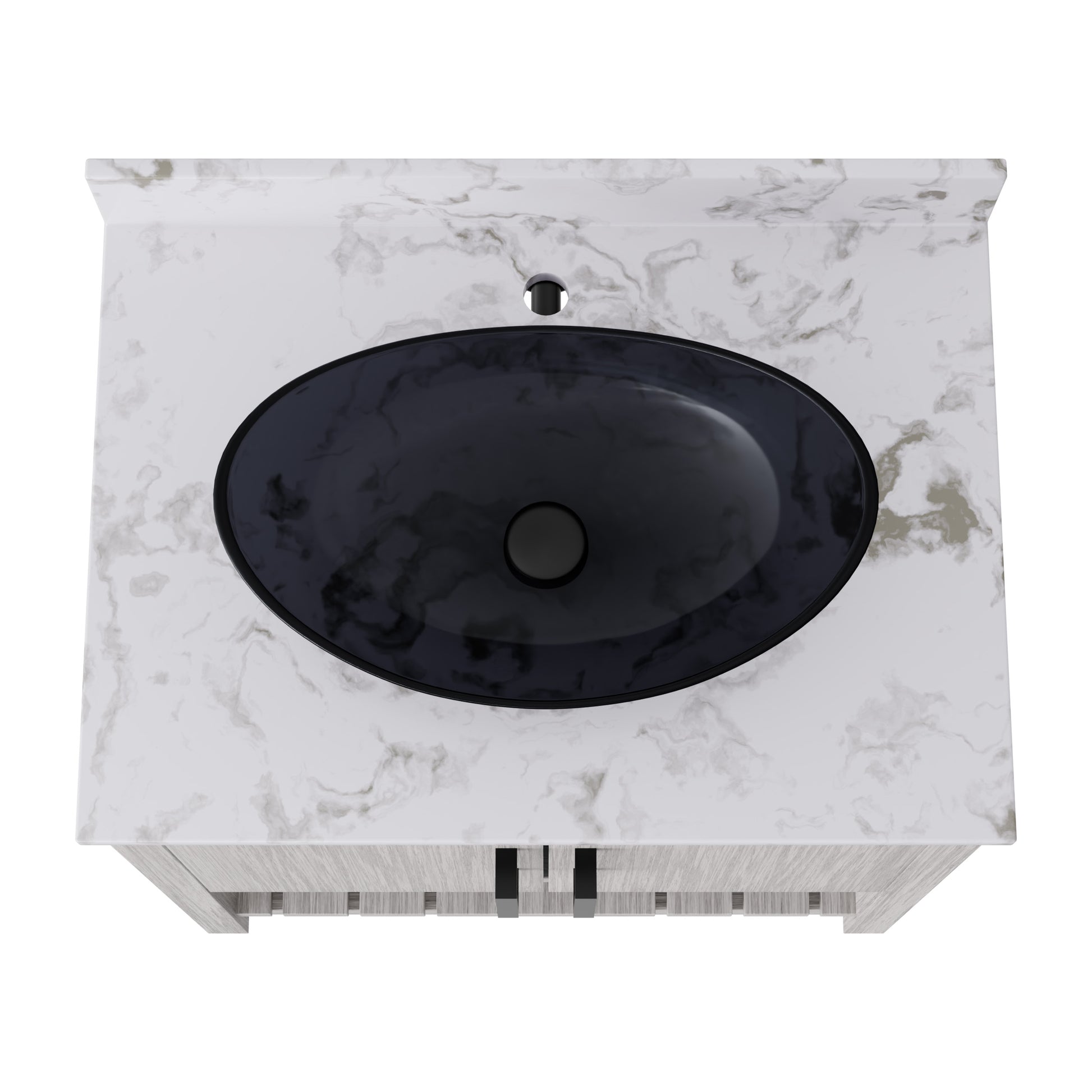 30-inch Novatto bath vanity with café mocha quartz countertop and sink, featuring a sleek, modern bathroom accessory design.