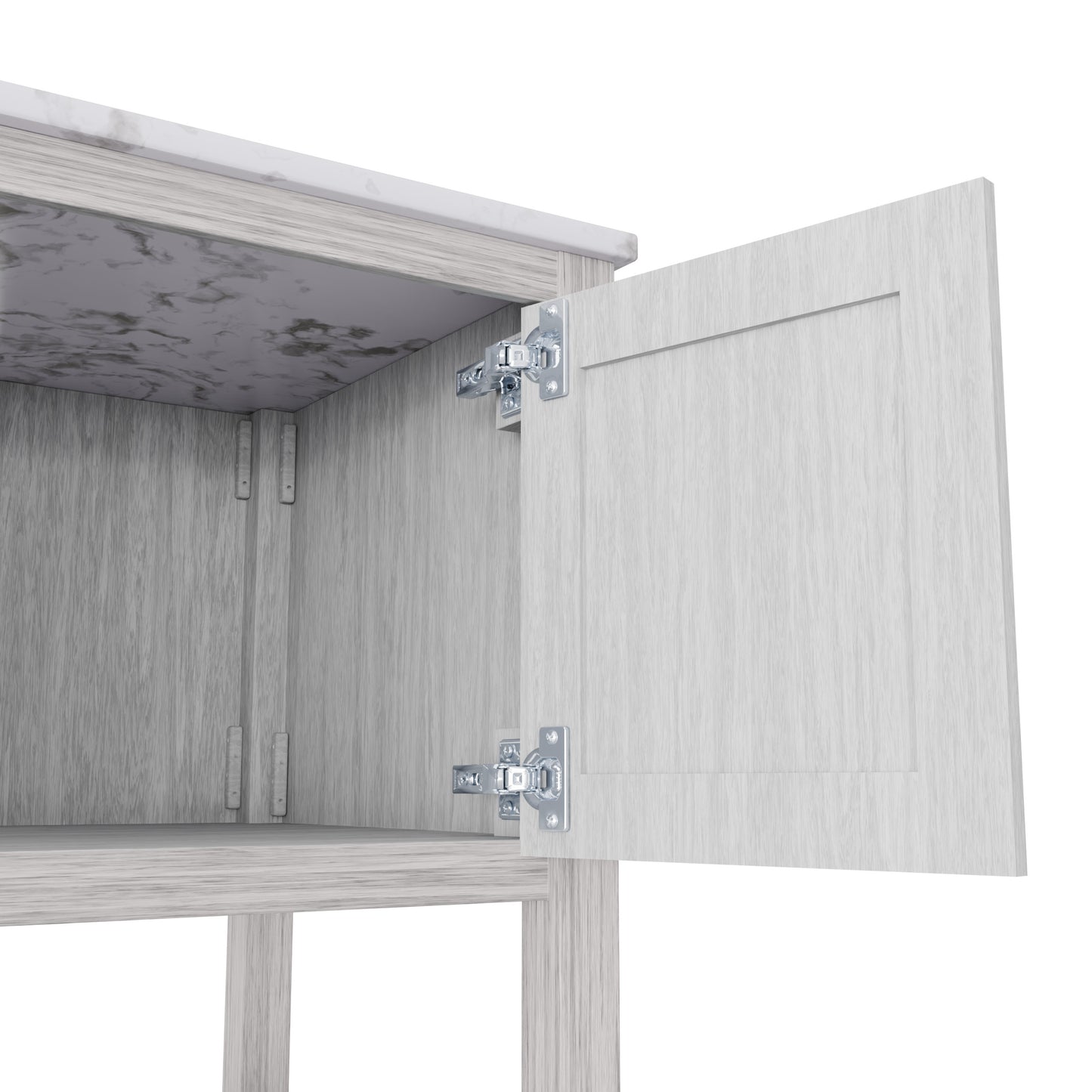 30-inch Novatto vanity with Café Mocha quartz countertop, showcasing sleek bathroom accessory with modern design.