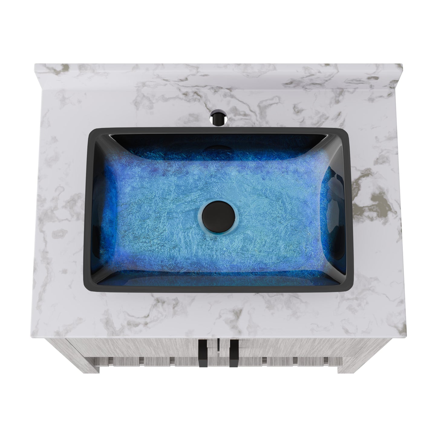 30-inch Novatto bathroom vanity with café mocha quartz countertop and sink, showcasing modern design and durable materials.