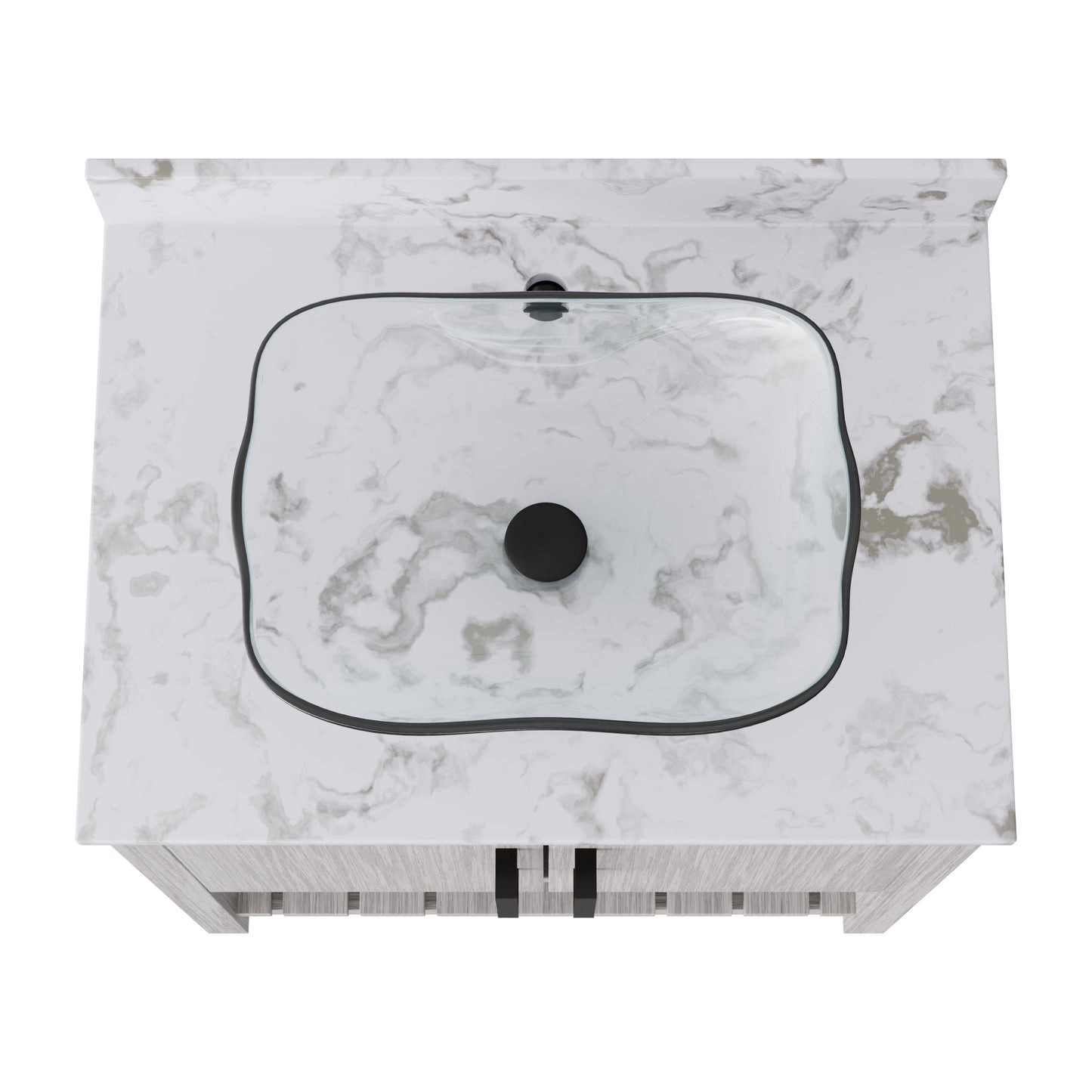 Novatto 30-inch bath vanity with café mocha quartz counter and sink, showcasing modern bathroom accessory design.