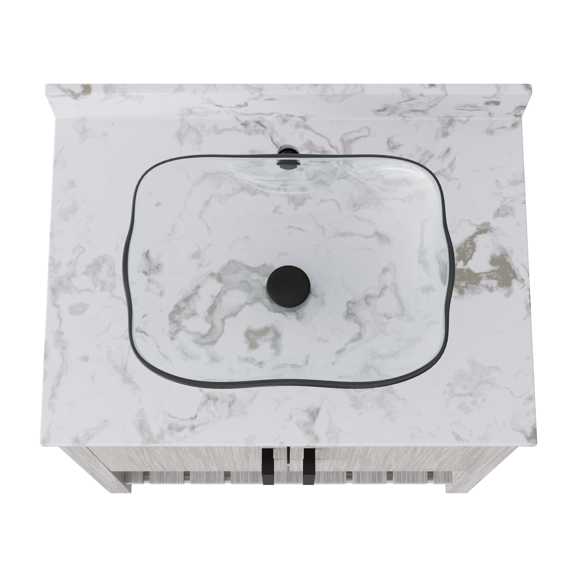 Novatto 30-inch bath vanity with café mocha quartz counter and sink, showcasing modern bathroom accessory design.