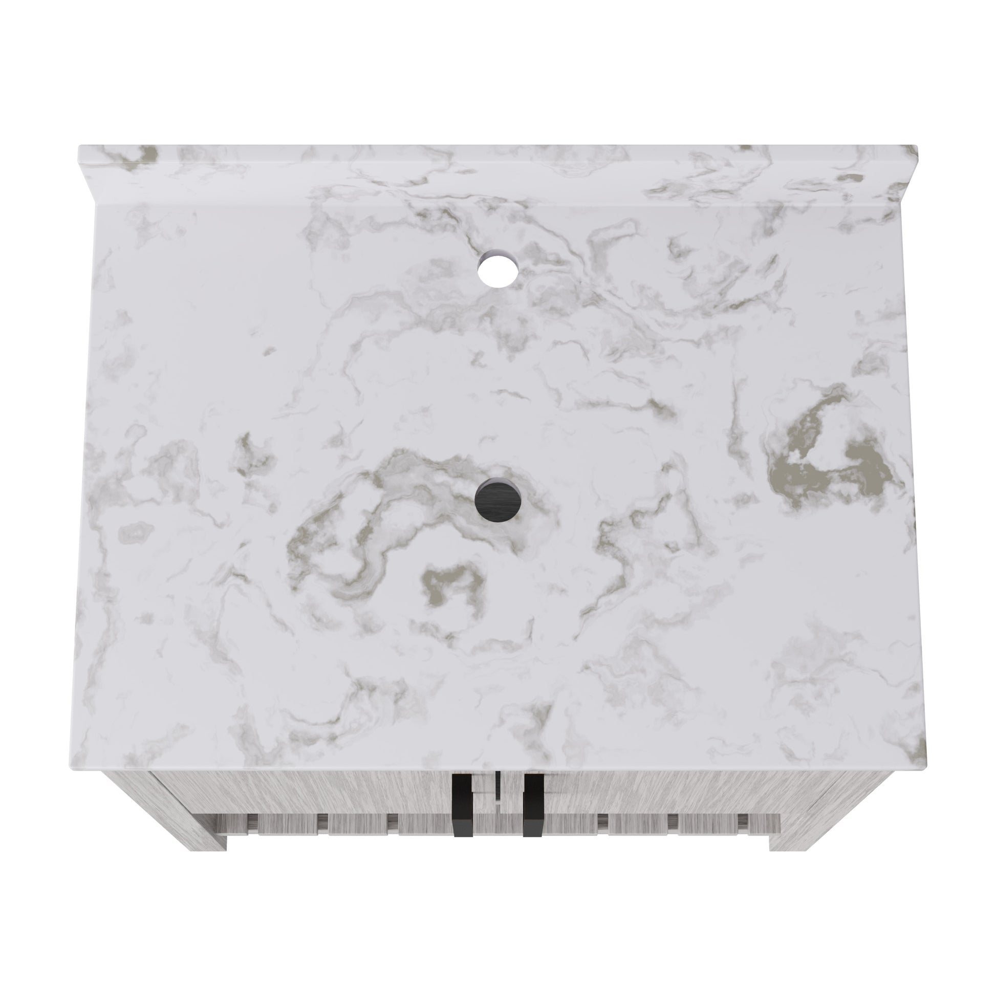 30-inch Novatto vanity with café mocha quartz countertop, showcasing sleek design and modern bathroom accessory.
