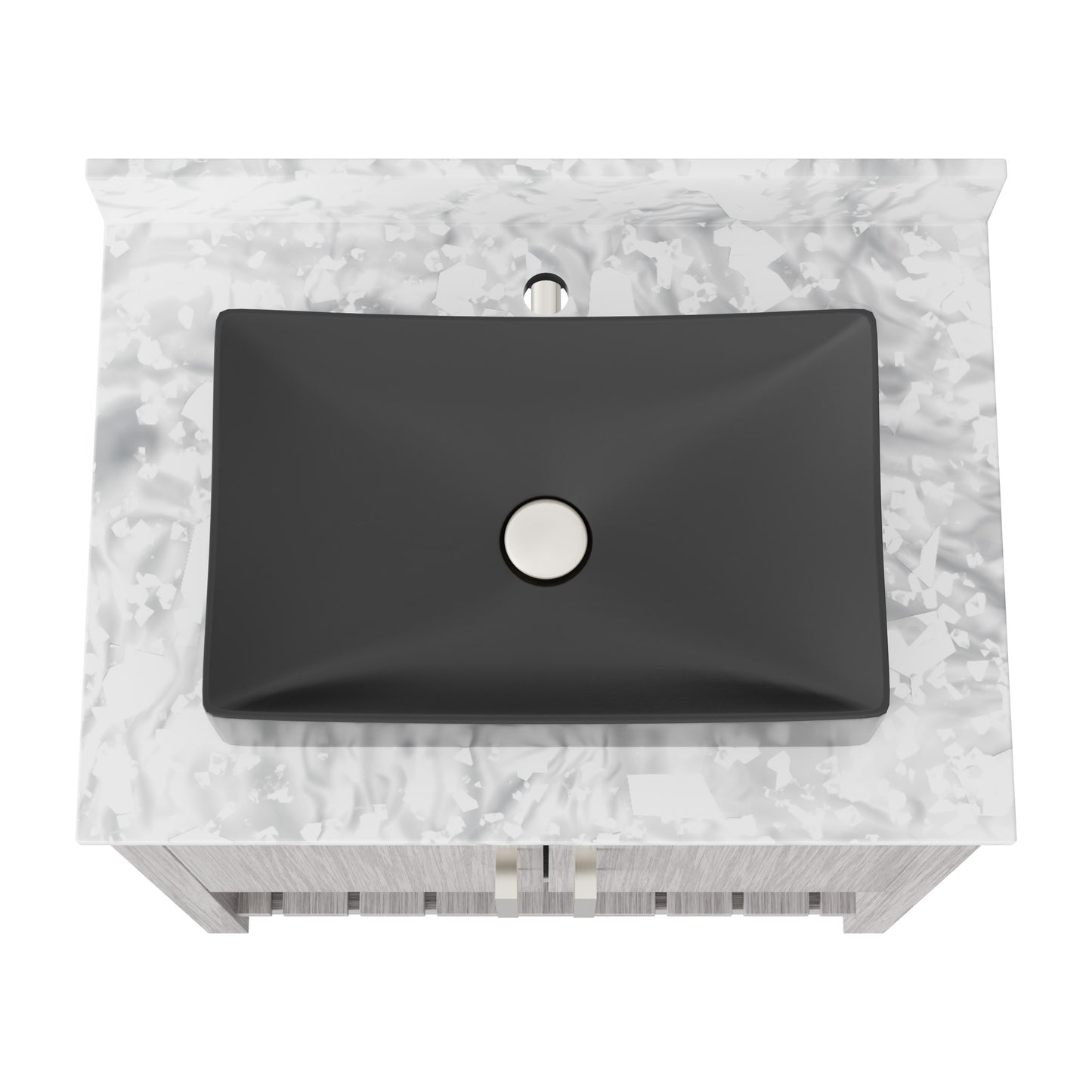 30-inch Novatto bath vanity with Carrara white marble countertop and sink, modern bathroom accessory with sleek design.