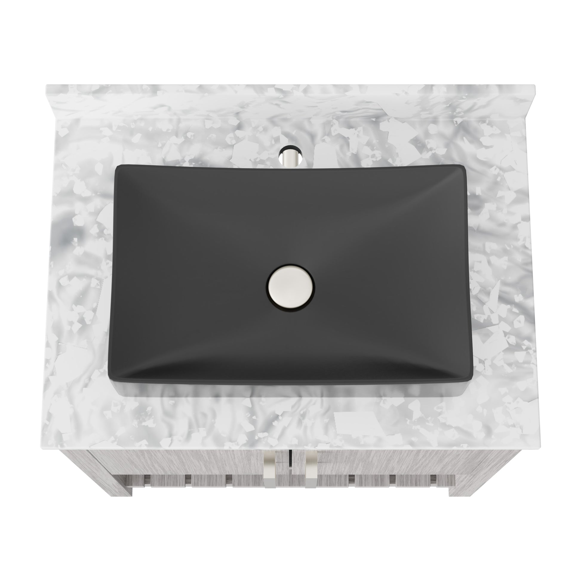 30-inch Novatto bath vanity with Carrara white marble countertop and sink, modern bathroom accessory with sleek design.
