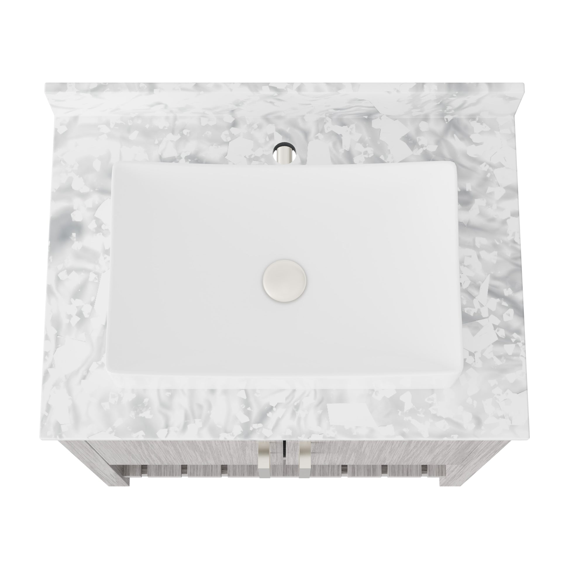 30-inch Novatto bath vanity with Carrara white marble counter and integrated sink, modern bathroom accessory.