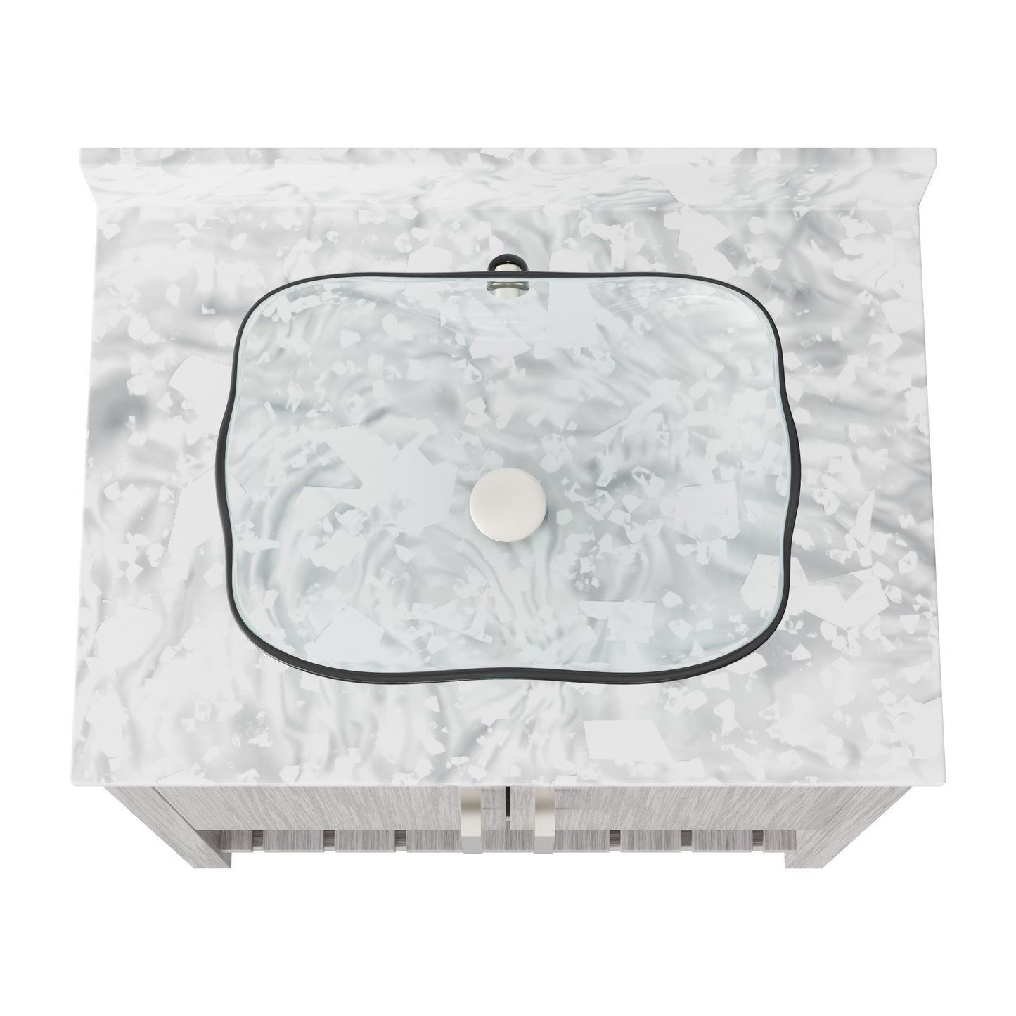 30-inch Novatto bath vanity with Carrara white marble counter and integrated sink, showcasing a sleek bathroom accessory.