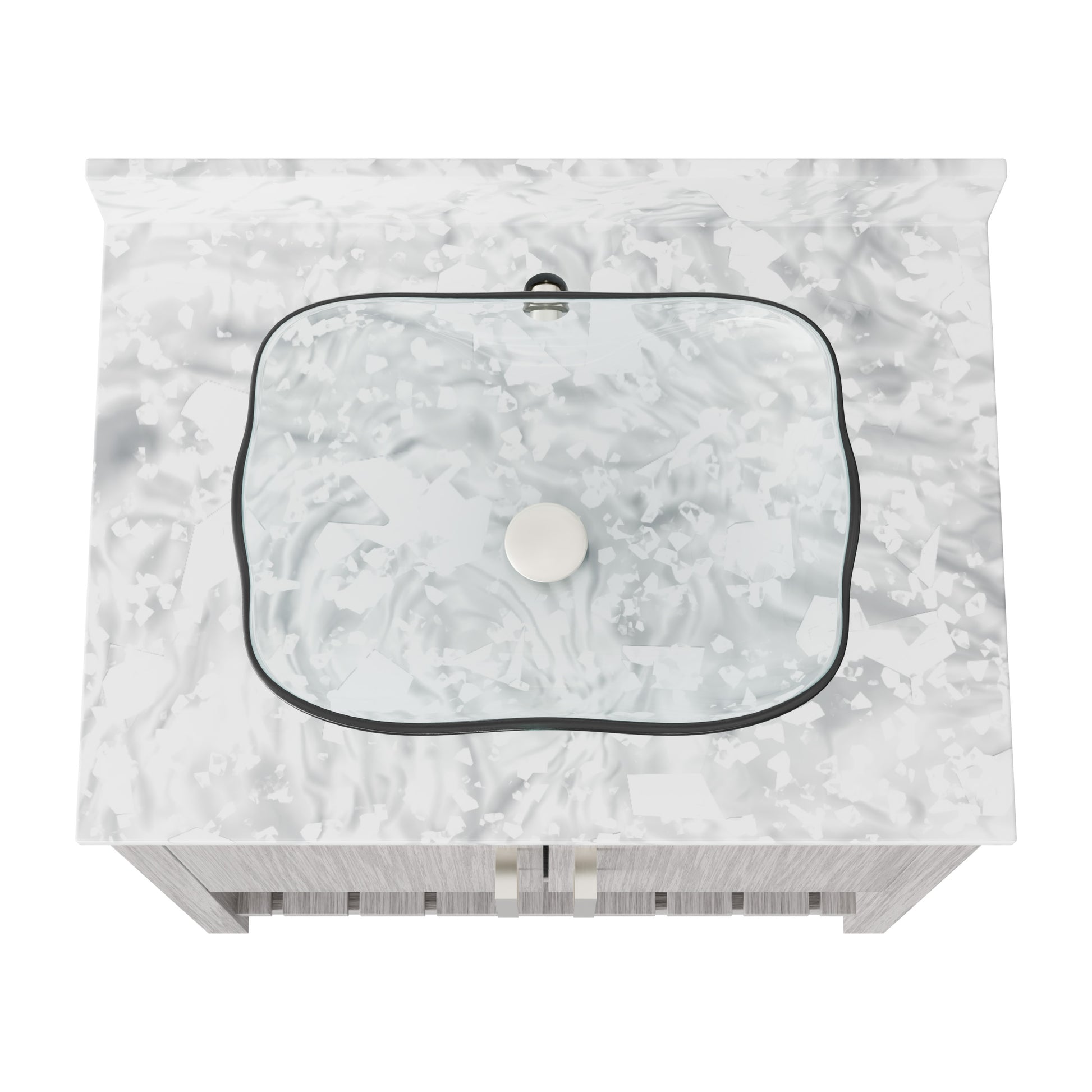 30-inch Novatto bath vanity with Carrara white marble counter and integrated sink, showcasing a sleek bathroom accessory.