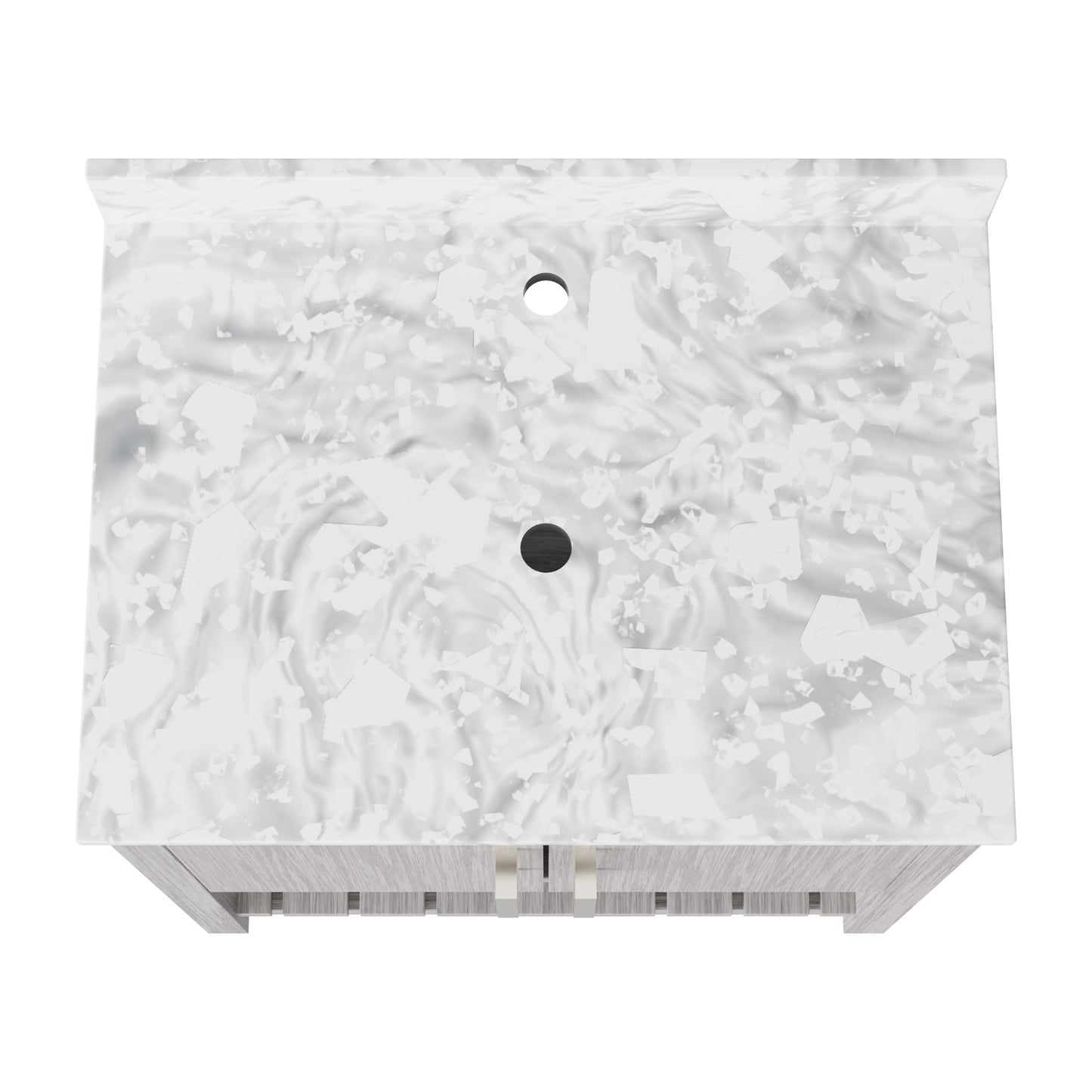 30-inch Novatto vanity with Carrara white marble countertop, modern bathroom accessory with sleek design and durable finish.