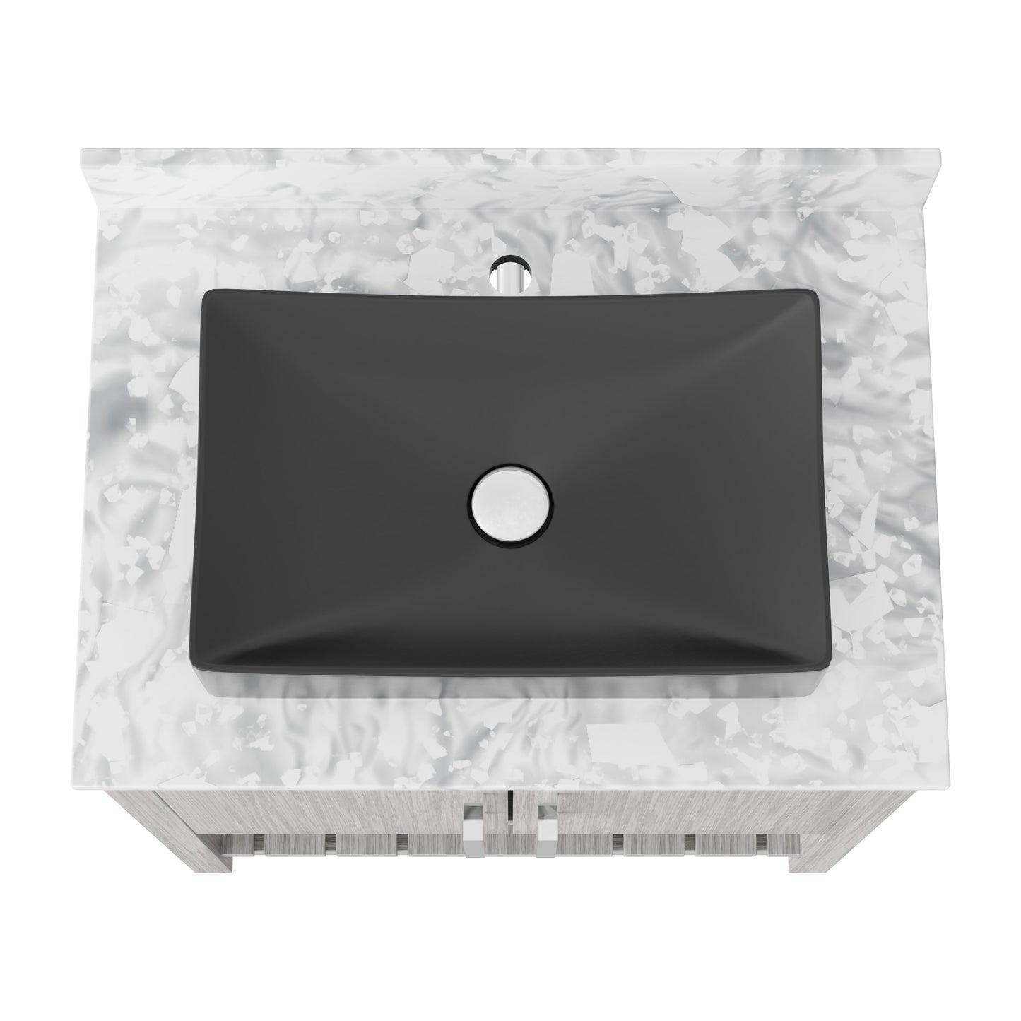 Novatto 30-inch bath vanity with Carrara white marble counter and integrated sink, modern bathroom accessory.