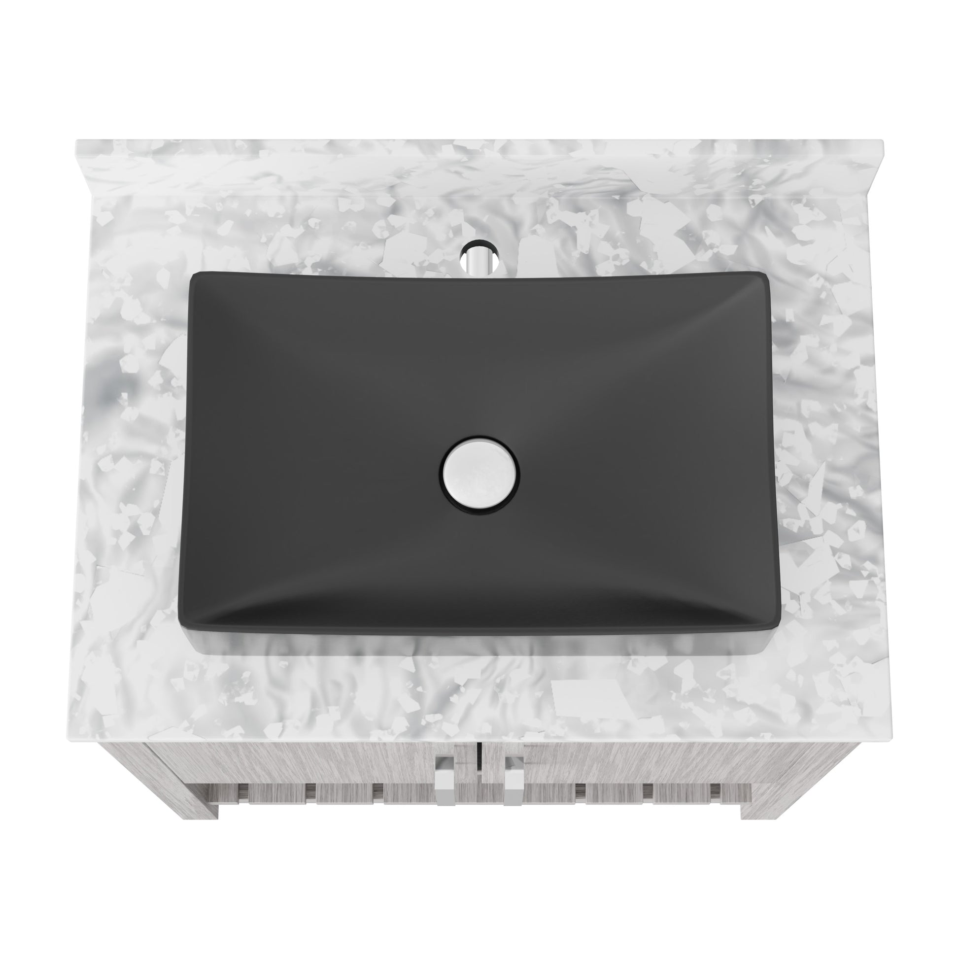 Novatto 30-inch bath vanity with Carrara white marble counter and integrated sink, modern bathroom accessory.