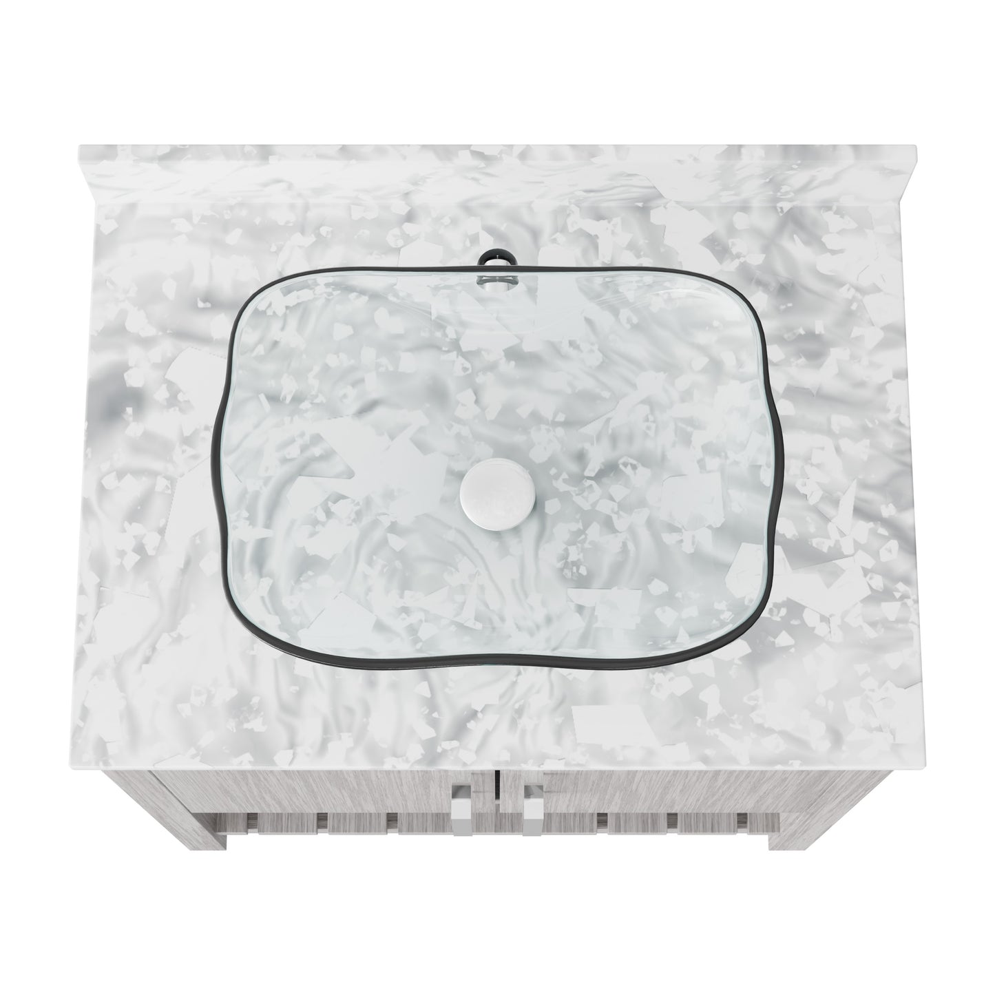 30-inch Novatto bath vanity with Carrara white marble countertop and integrated sink, showcasing a sleek bathroom accessory.