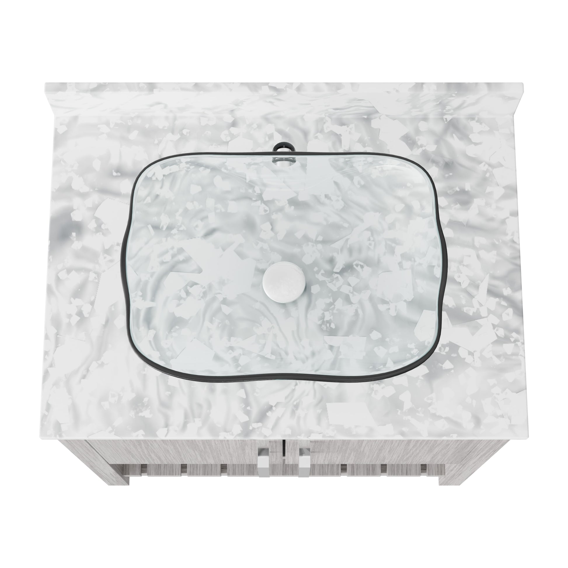 30-inch Novatto bath vanity with Carrara white marble countertop and integrated sink, showcasing a sleek bathroom accessory.
