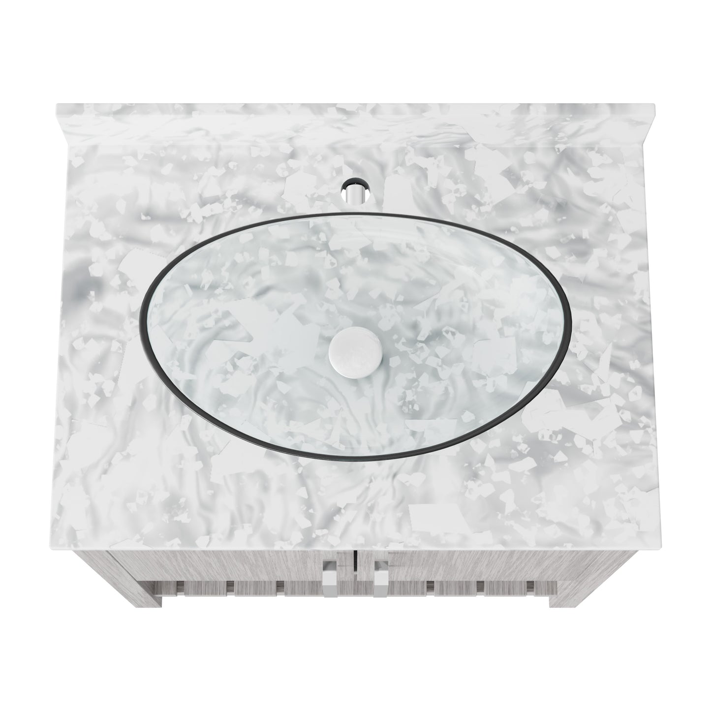 30-inch Novatto bath vanity with Carrara white marble counter and integrated sink, showcasing sleek design and elegant surface details.