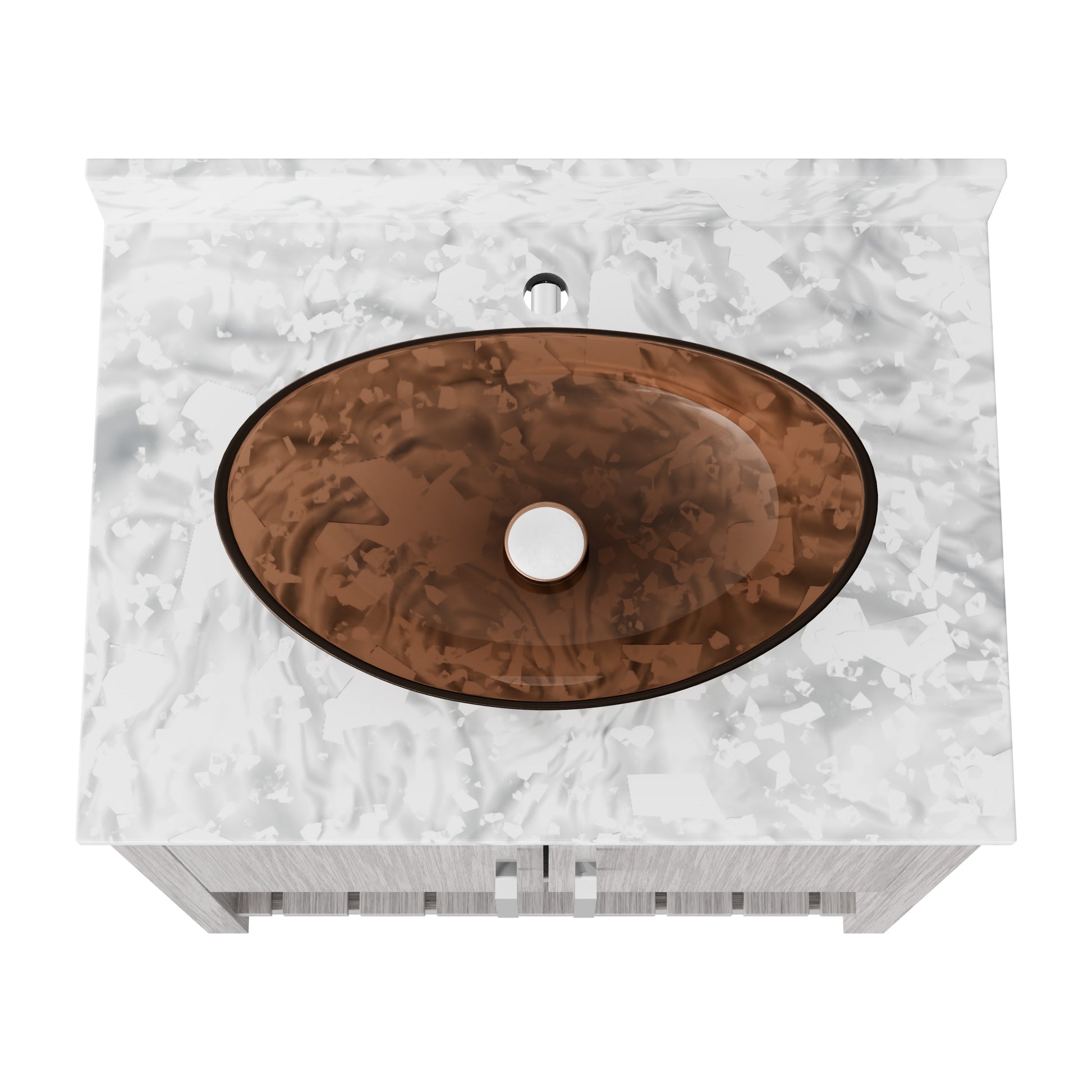 30-inch Novatto bath vanity with Carrara white marble countertop and integrated sink, modern bathroom accessory.