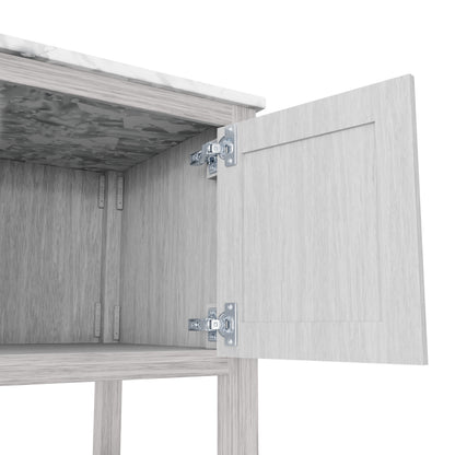 30-inch Novatto vanity with Carrara white marble countertop, modern bathroom accessory with sleek design and durable construction.