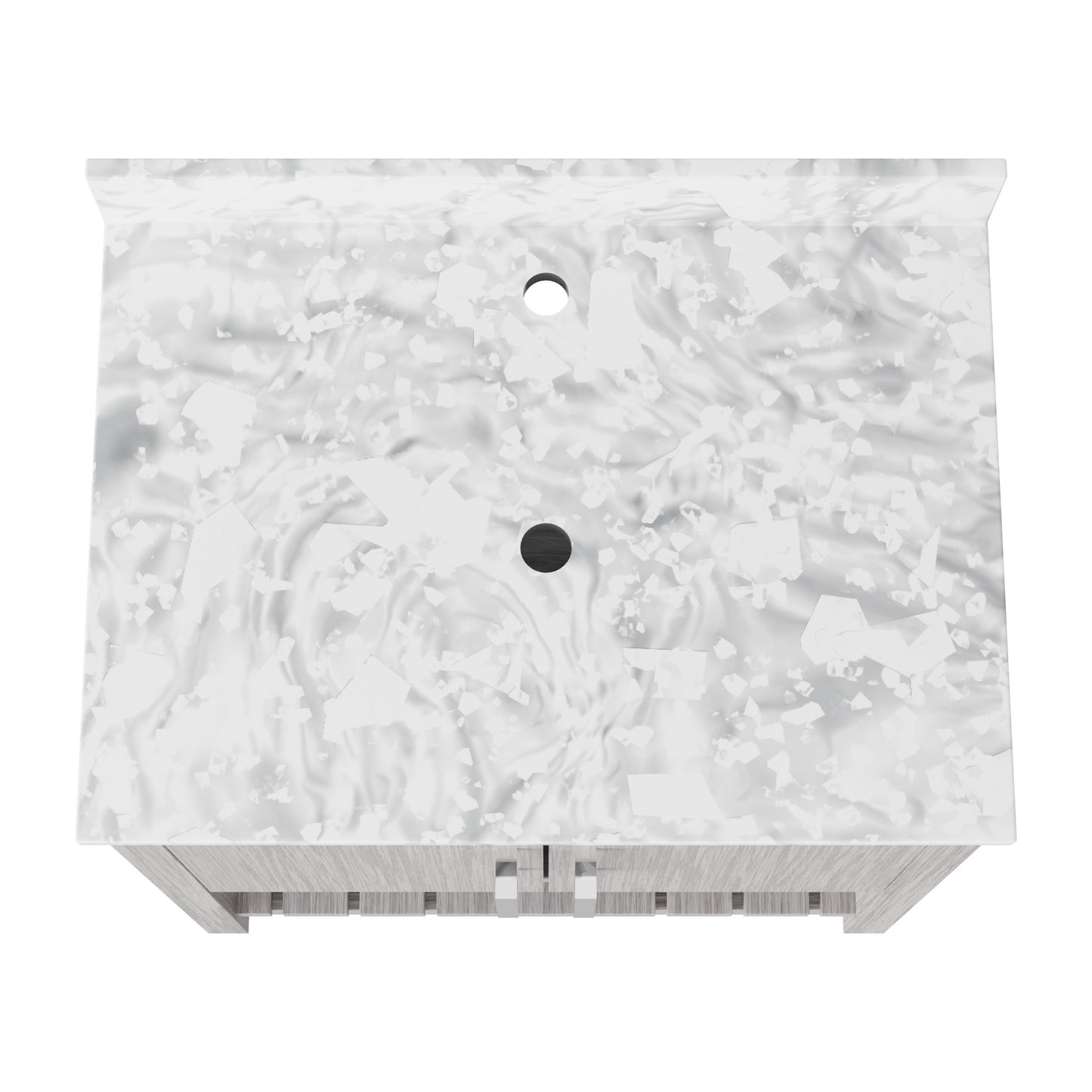 30-inch Novatto vanity with Carrara white marble countertop, modern bathroom accessory with sleek design.
