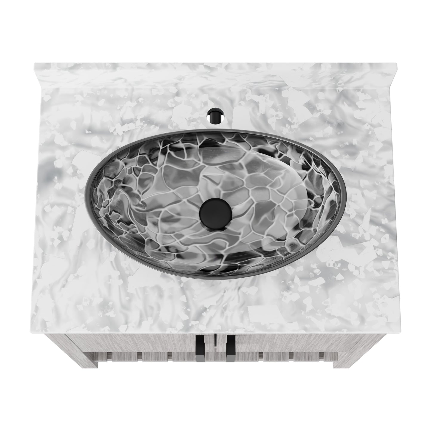 30-inch Novatto bath vanity with Carrara white marble counter and sink, featuring elegant, natural stone surface and modern design.