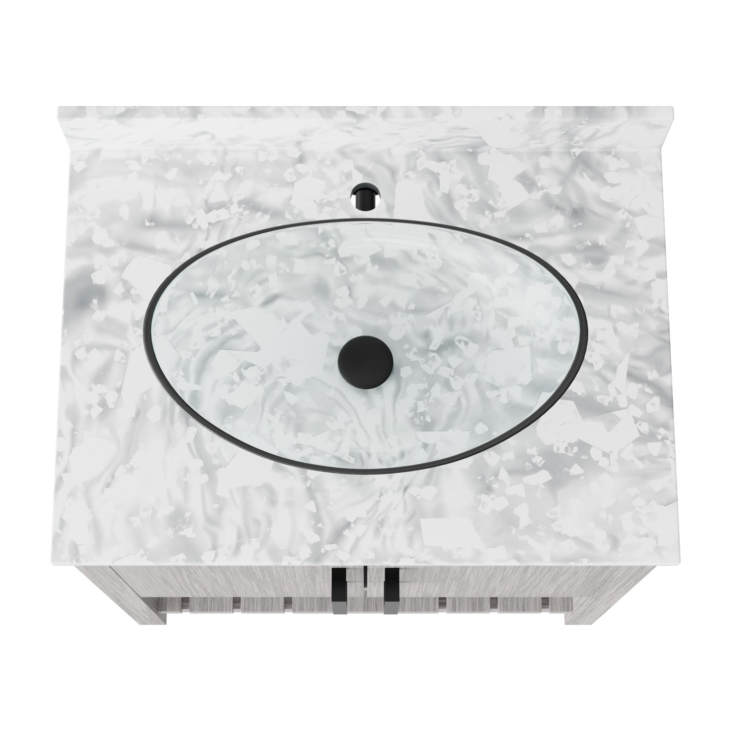30-inch Novatto bath vanity with Carrara white marble countertop and integrated sink, showcasing elegant bathroom accessory design.