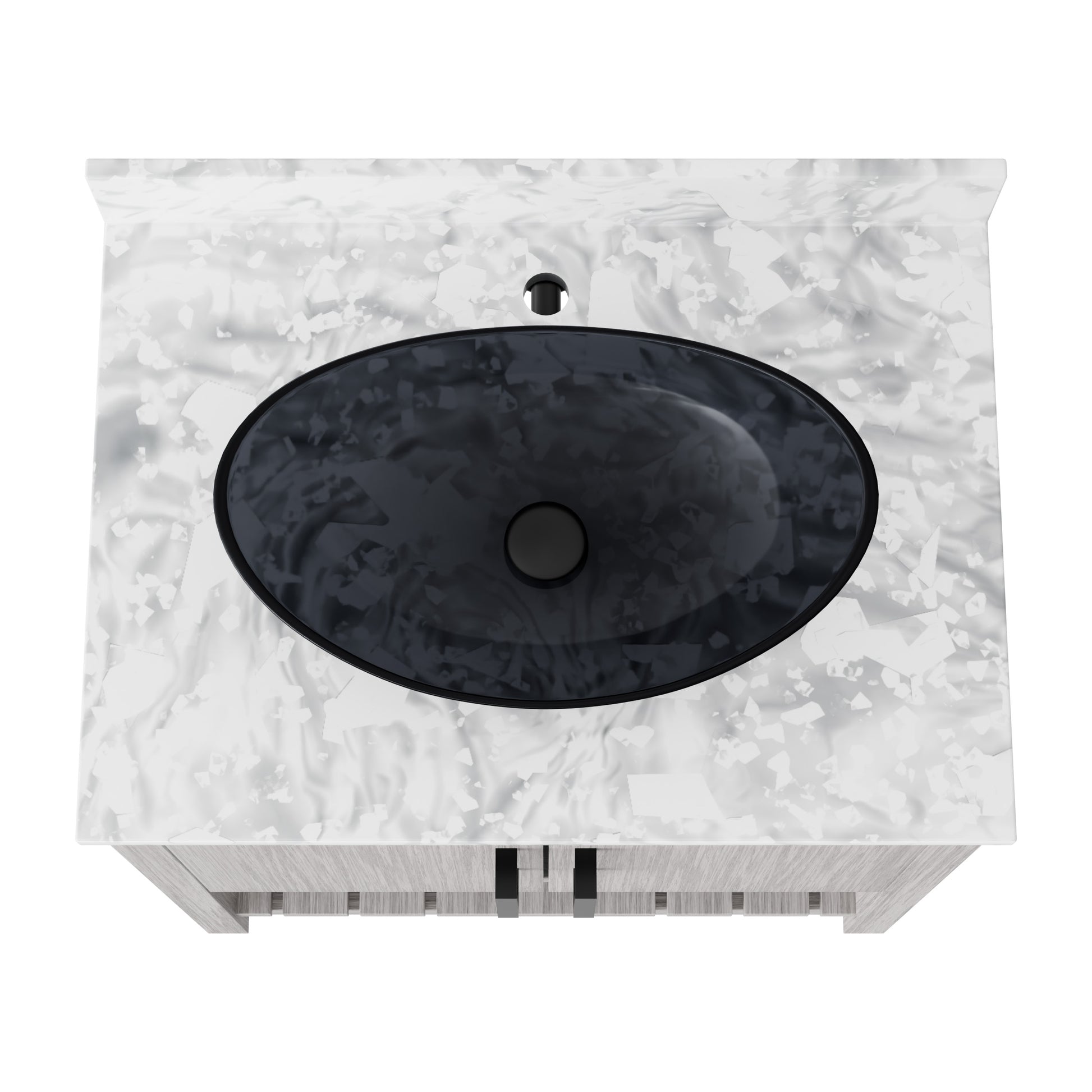 30-inch Novatto bath vanity with Carrara white marble countertop and integrated sink, showcasing modern bathroom accessory design.