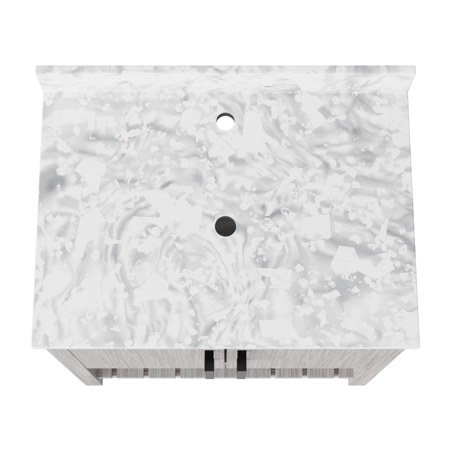 30-inch Novatto vanity with Carrara white marble countertop, showcasing sleek design and elegant surface.