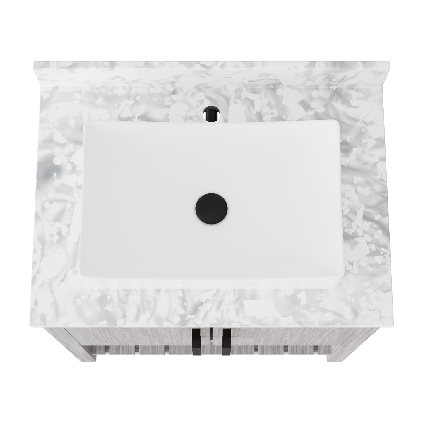Novatto 30-inch bath vanity with Carrara white marble counter and sink, showcasing sleek design and elegant natural stone surface.