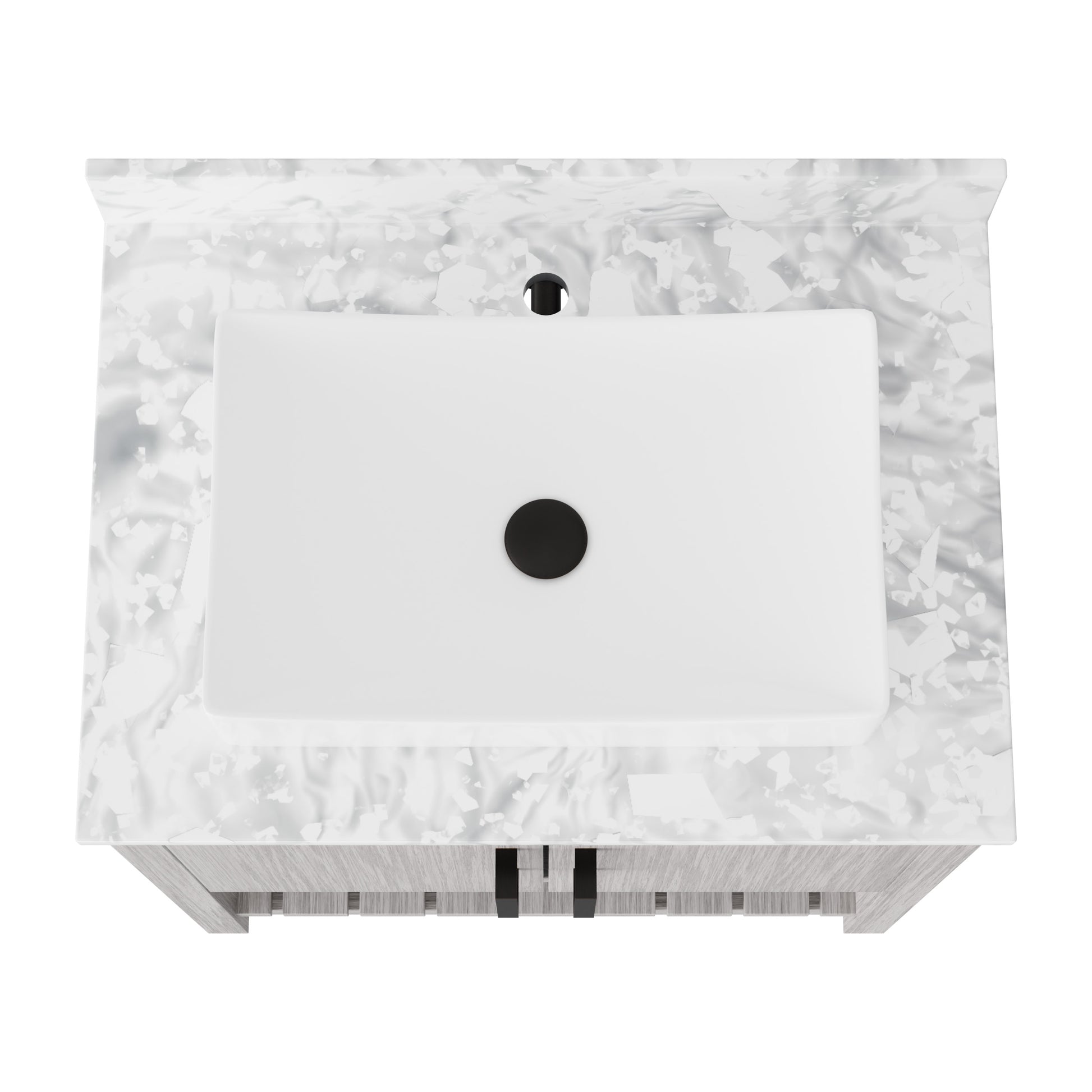 Novatto 30-inch bath vanity with Carrara white marble counter and sink, showcasing sleek design and elegant natural stone surface.