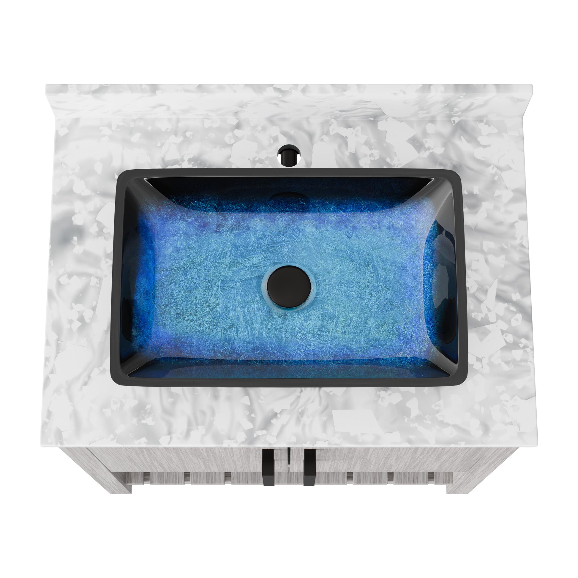 30-inch Novatto bath vanity with Carrara white marble countertop and integrated sink, showcasing elegant bathroom accessory.