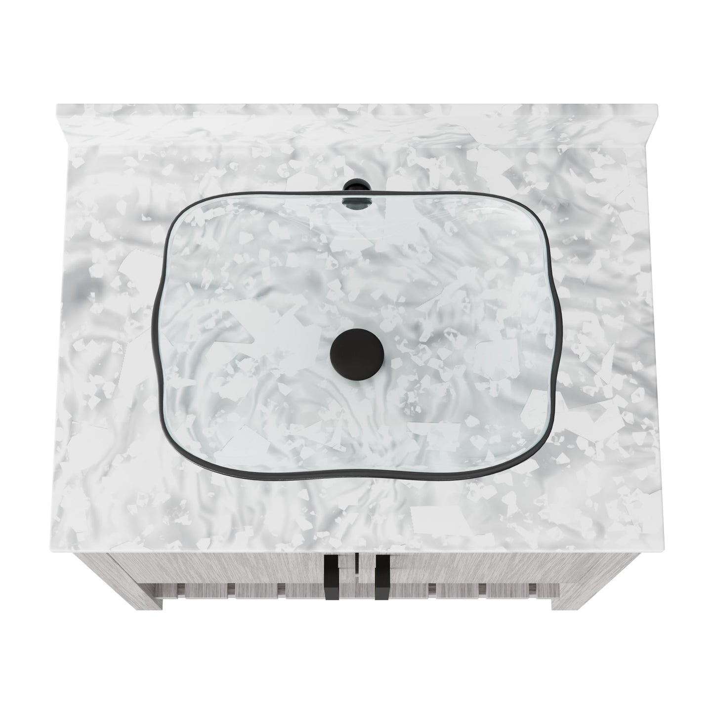 30-inch Novatto bath vanity with Carrara white marble counter and integrated sink, showcasing a sleek bathroom accessory.