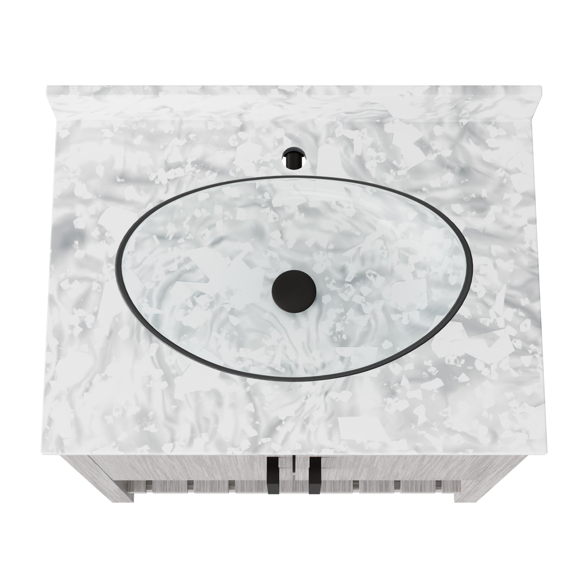 Novatto 30-inch bath vanity with Carrara white marble countertop and integrated sink, modern bathroom accessory.