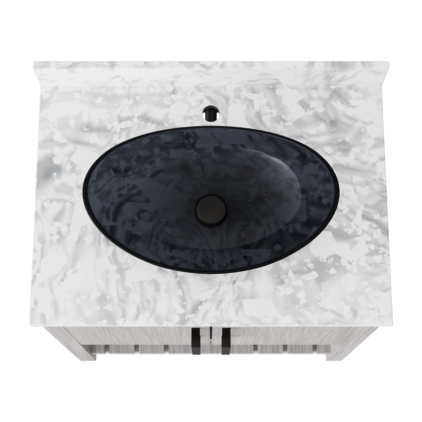 Novatto 30-inch bathroom vanity with Carrara white marble counter and sink, featuring modern design and sleek hardware.