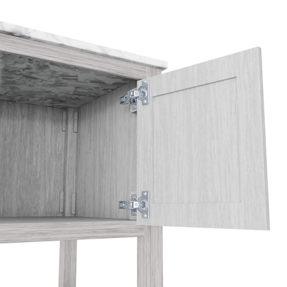 30-inch Novatto vanity with Carrara white marble countertop, showcasing sleek design and elegant surface detail.