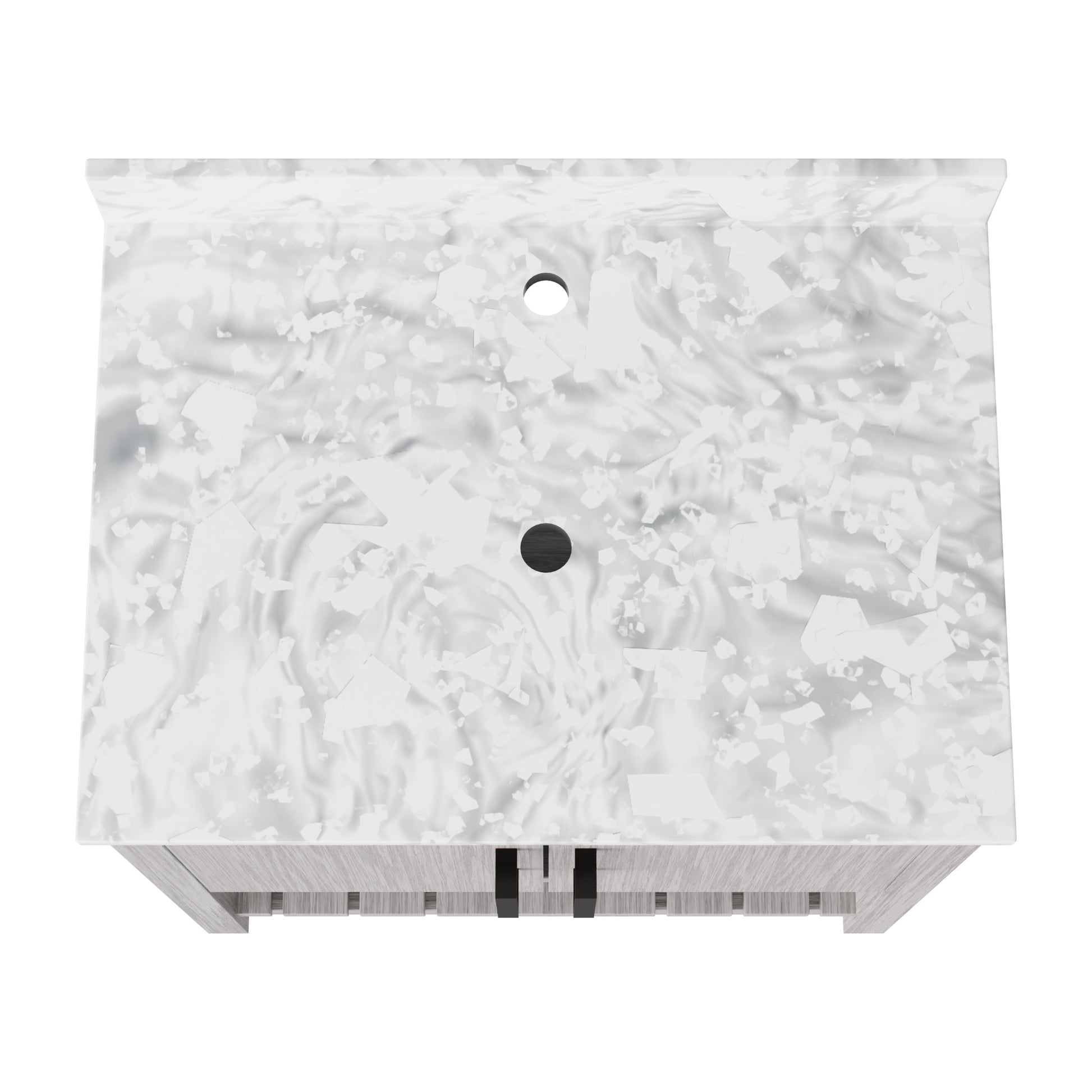 30-inch Novatto vanity with Carrara white marble countertop, modern bathroom accessory with sleek design and elegant surface.