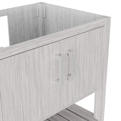 30-inch Storm Grey bath vanity by Novatto with sleek modern design, featuring a smooth surface and clean lines.