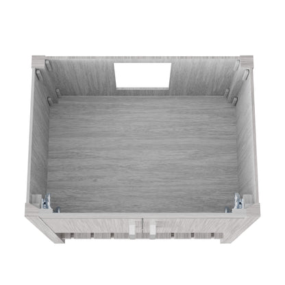 30-inch Storm Grey bath vanity by Novatto, featuring a modern design with a smooth surface and sleek finish.