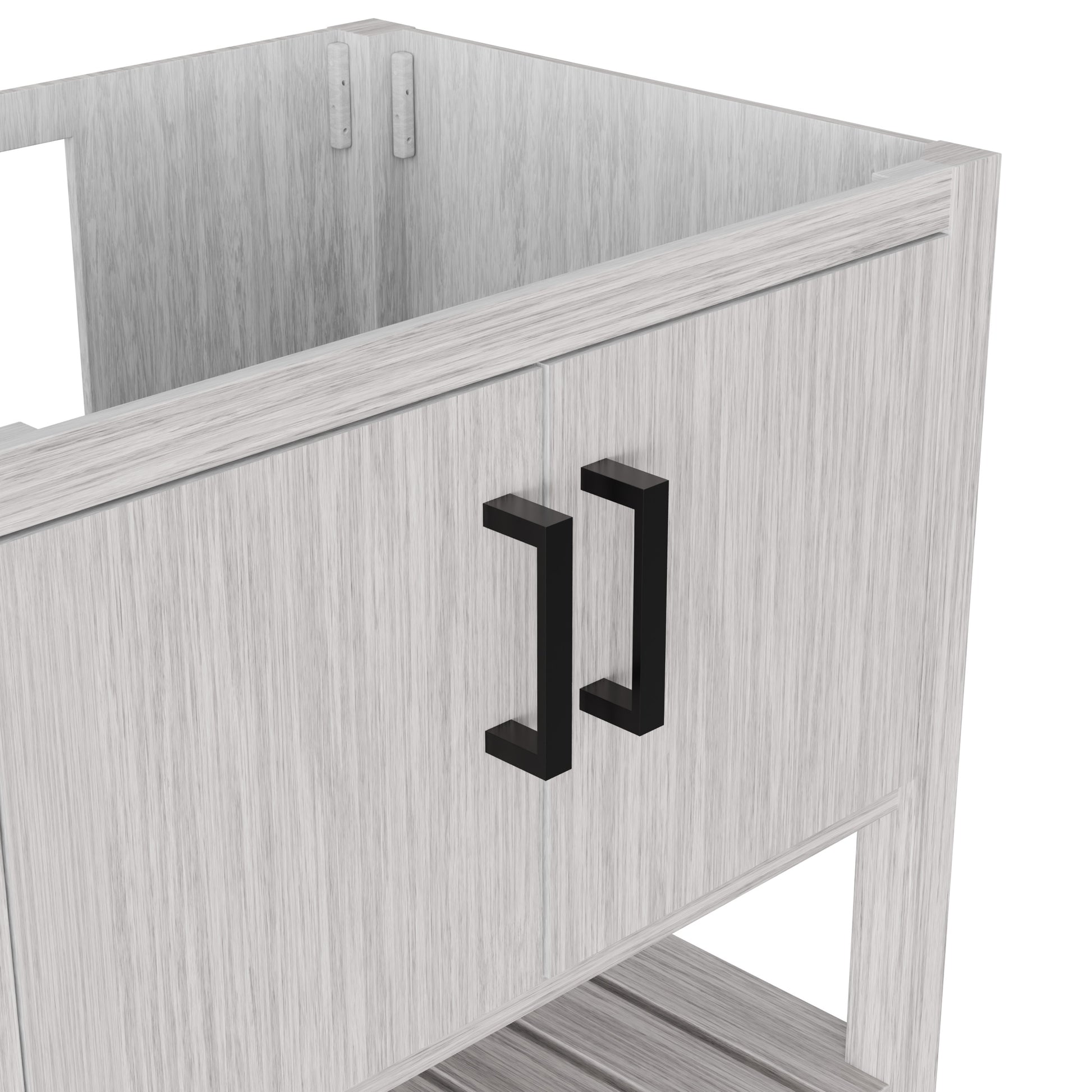 30-inch Storm Grey Novatto bath vanity with sleek modern design, featuring a smooth surface and minimalist style.